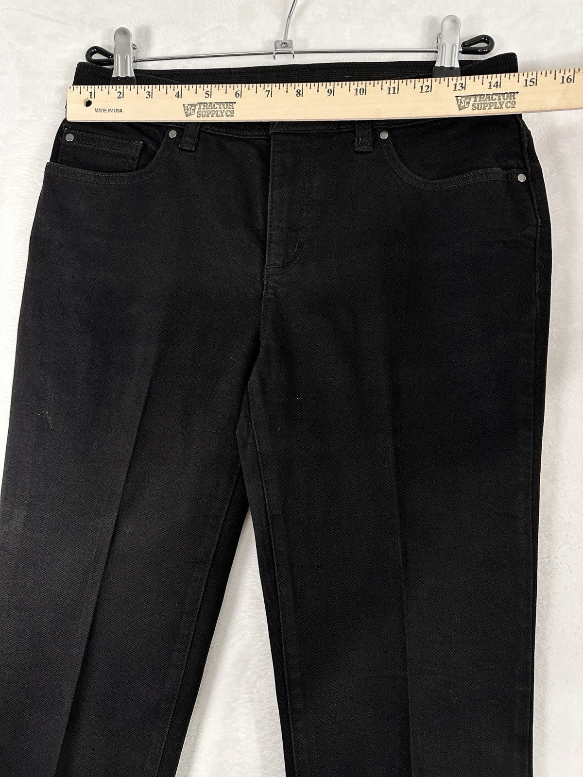 Chicos Fabulously Slimming 00 Short Jeans Black Denim Womens