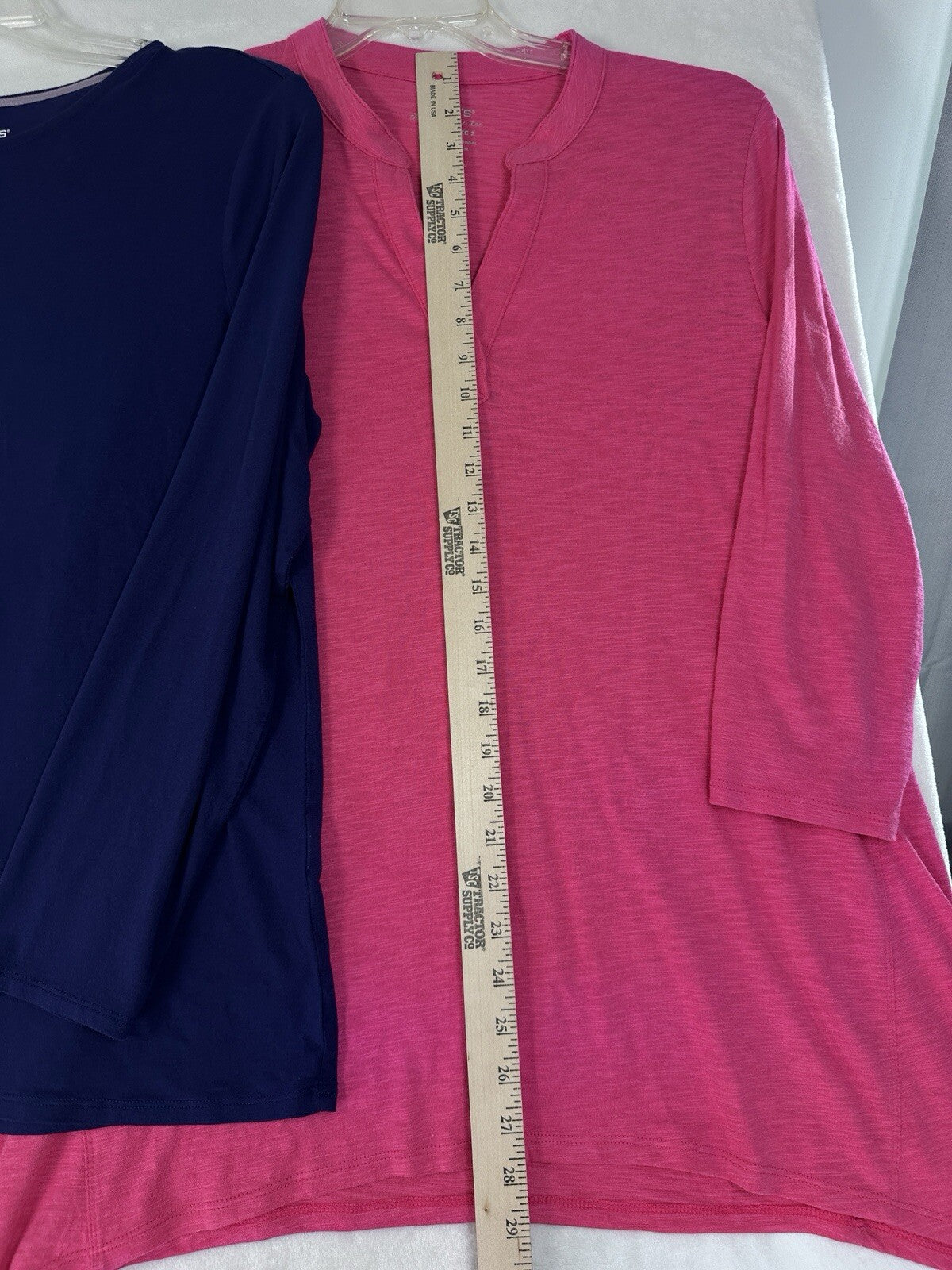 Chicos Size 2 Tops Lot Large Long Sleeve Ultimate Tee 3/4 Tunic Blue Pink Women