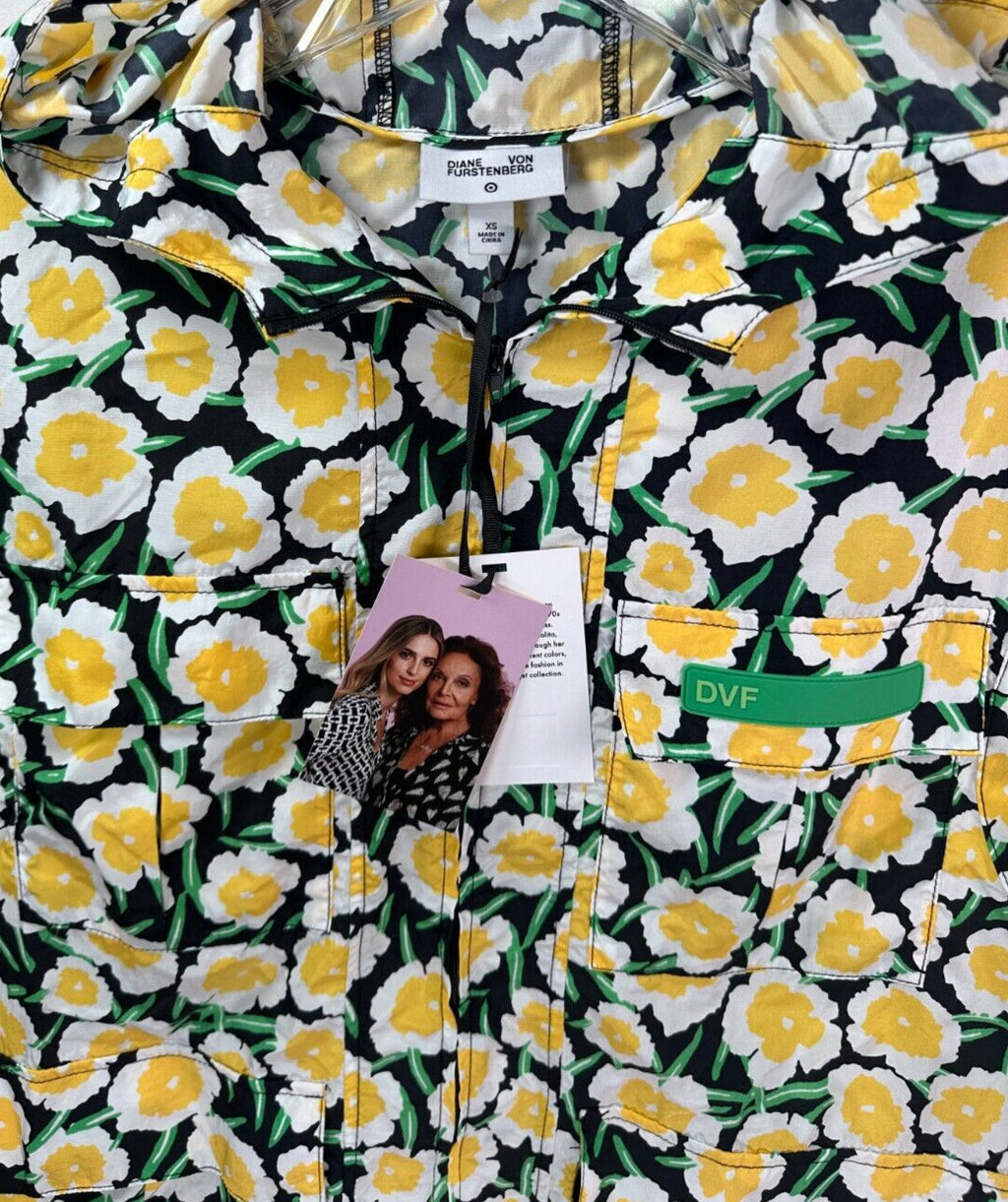Diane Von Furstenberg x Target Size XS Yellow Poppy Packable Hooded Vest
