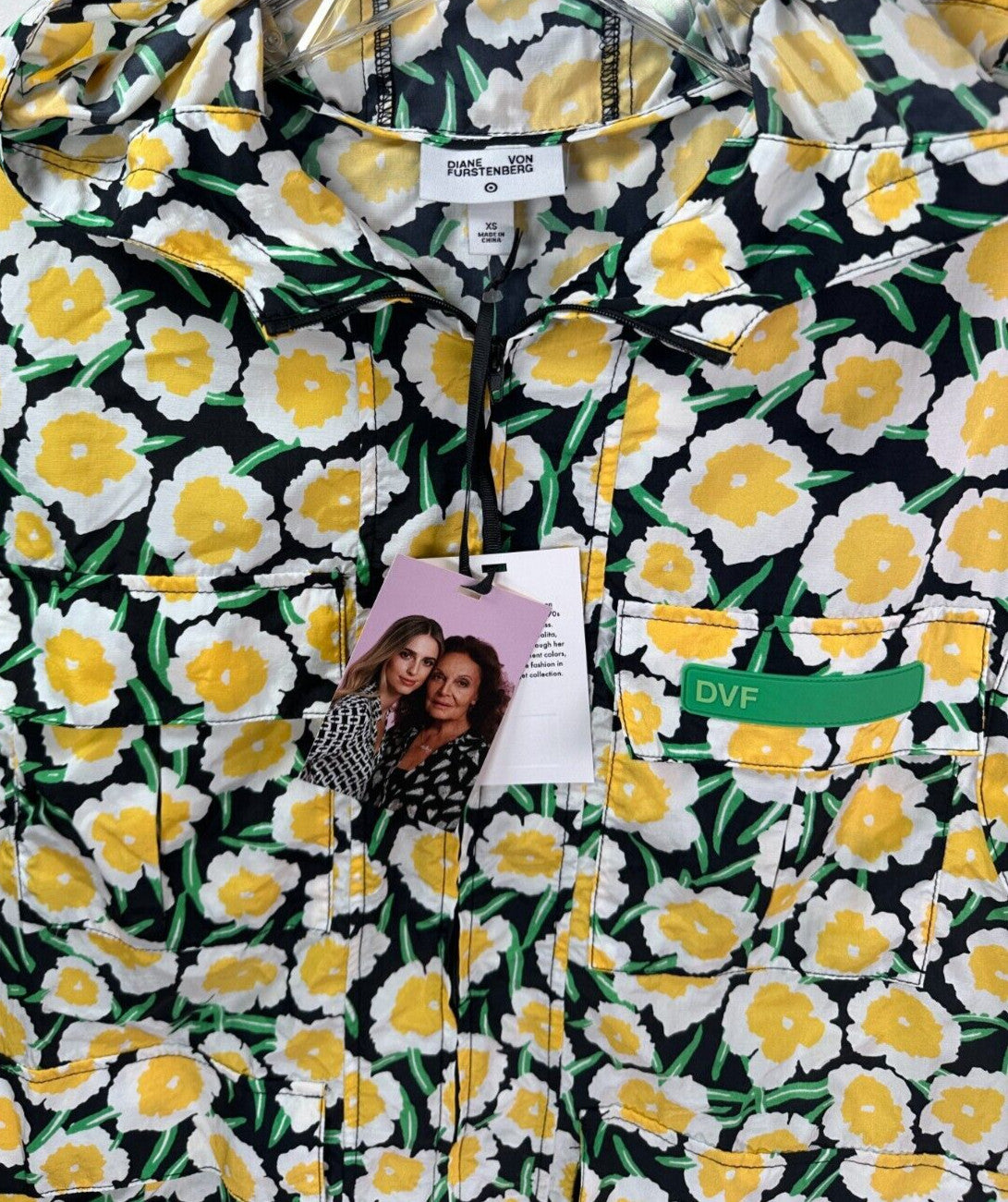 Diane Von Furstenberg x Target Size XS Yellow Poppy Packable Hooded Vest