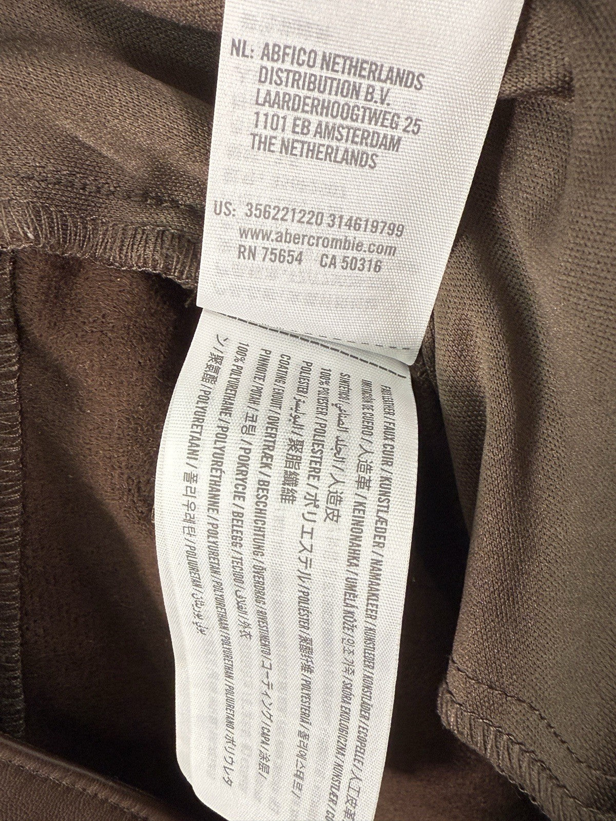 Hollister Faux Leather Pants 26 Size 3 Short 3S Brown High Rise Flare Womens
