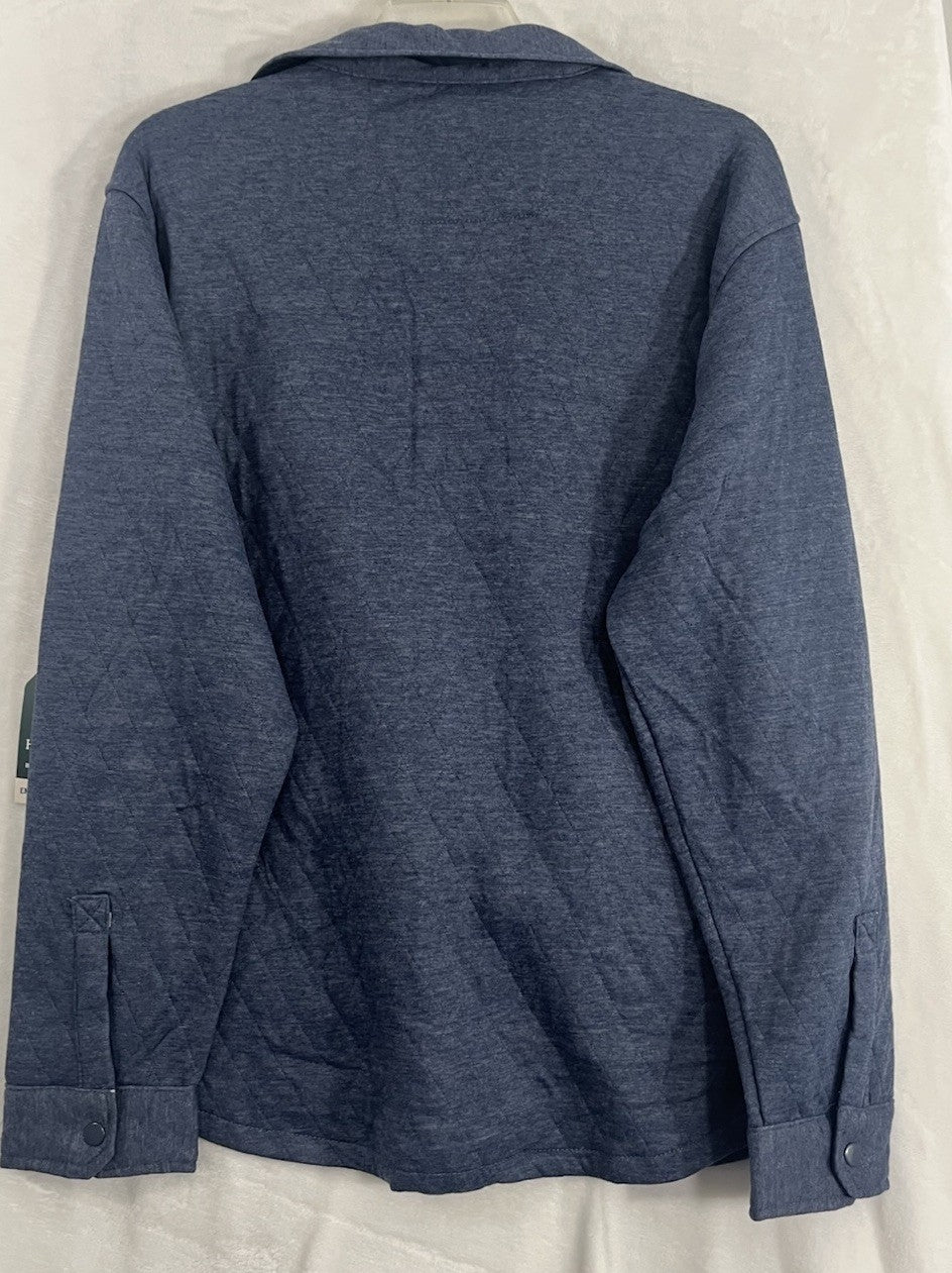Horizon Outfitters Men’s XXL 2XL Shirt Quilted Knit Long Sleeve Blue Snap Front