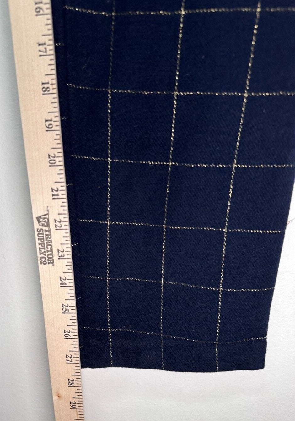 Draper James RSVP Pants 12 Blue Gold Windowpane Plaid Flat Front Lined Womens