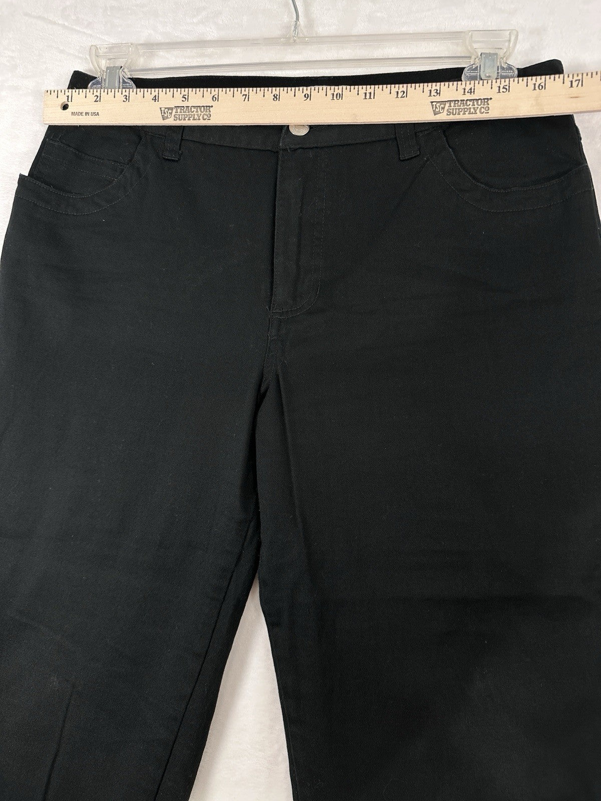 Cherokee Capri Pants 8 Black Cotton Stretch Twill 5 Pocket Womens