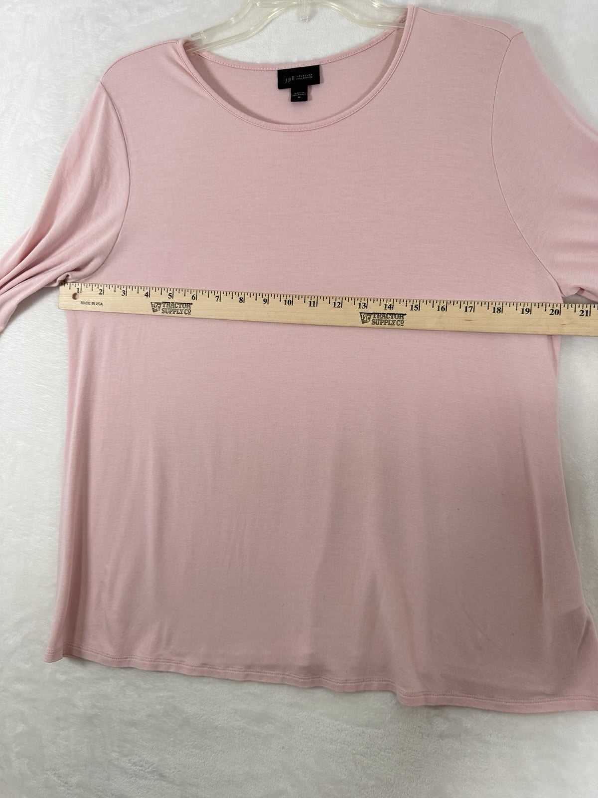 J Jill Wearever Top Medium Pink Jersey Knit Bell Sleeves Rayon Spandex Womens