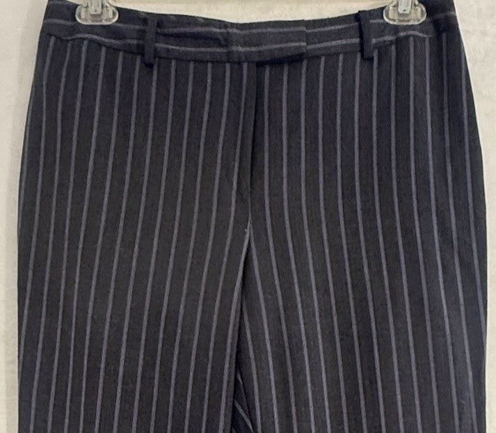 Brooks Brothers Caroline Fit Pants 10 Womens 100% Wool Straight Gray Pinstripe