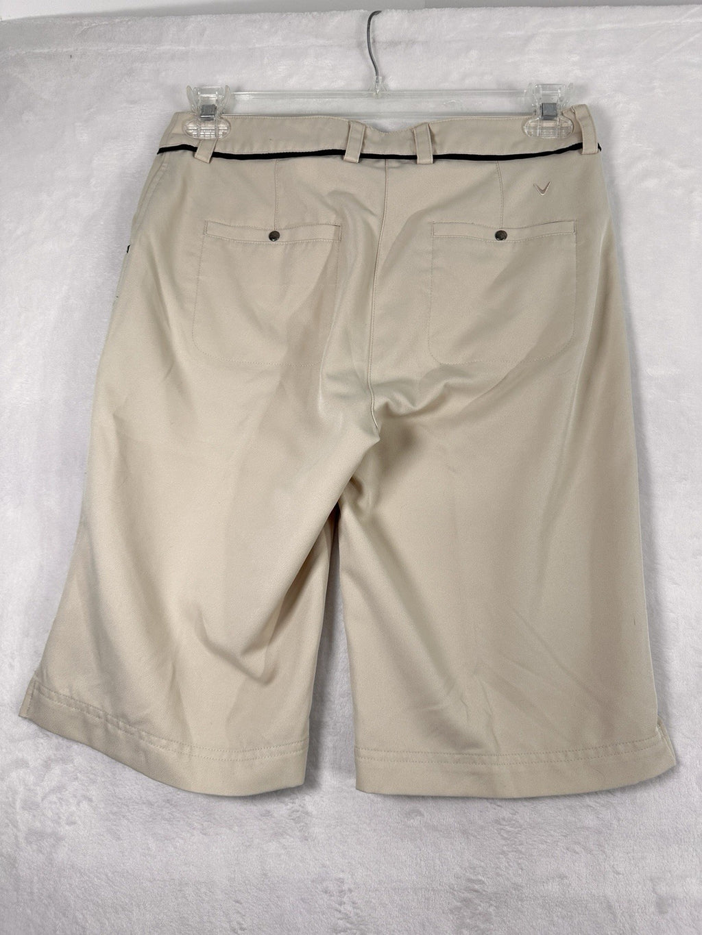 Callaway Golf Shorts Size 6 Womens Long 12” Inseam Lightweight Tan Beige Black
