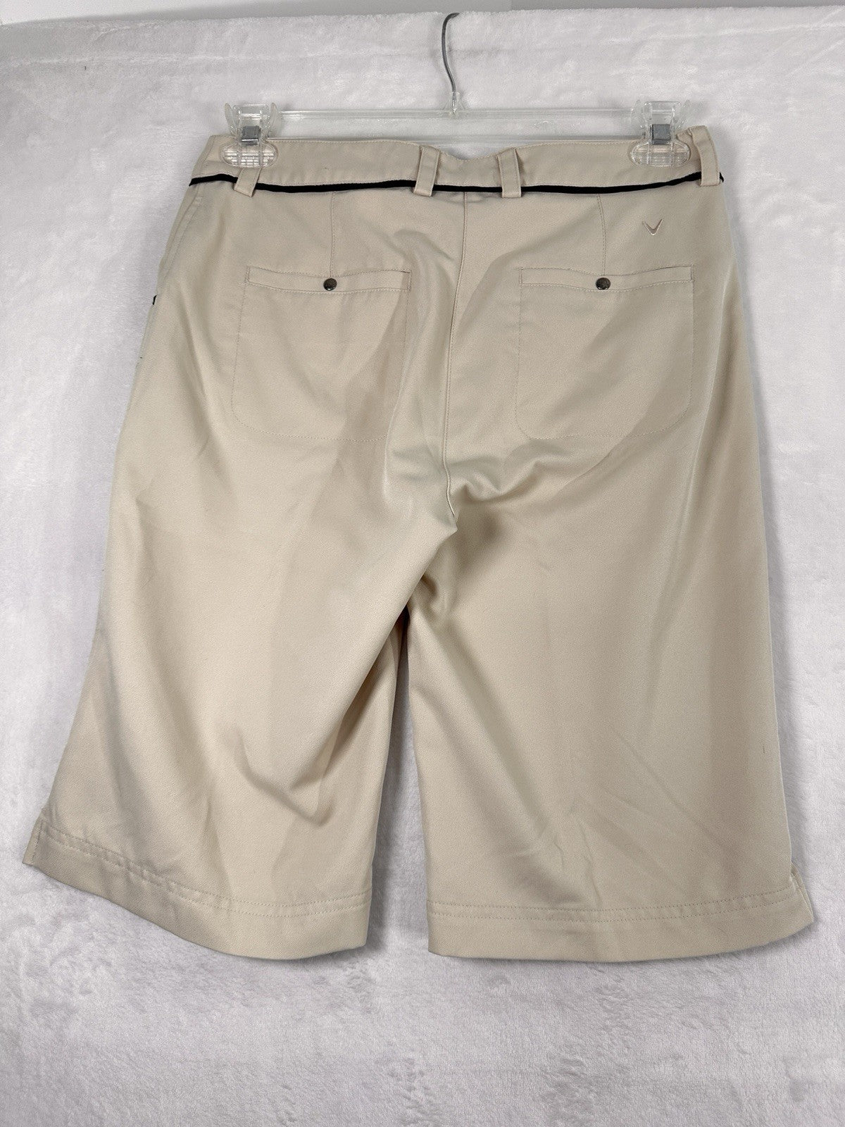 Callaway Golf Shorts Size 6 Womens Long 12” Inseam Lightweight Tan Beige Black