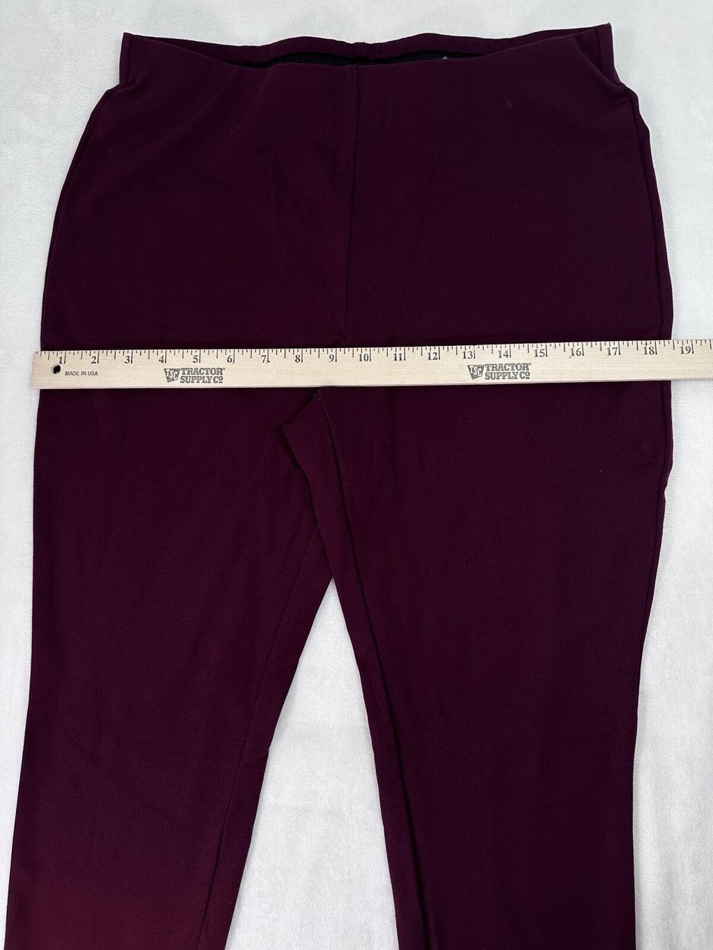 Chicos Size 1 Ponte Leggings Medium Burgundy Pull On Stretch Pants Womens