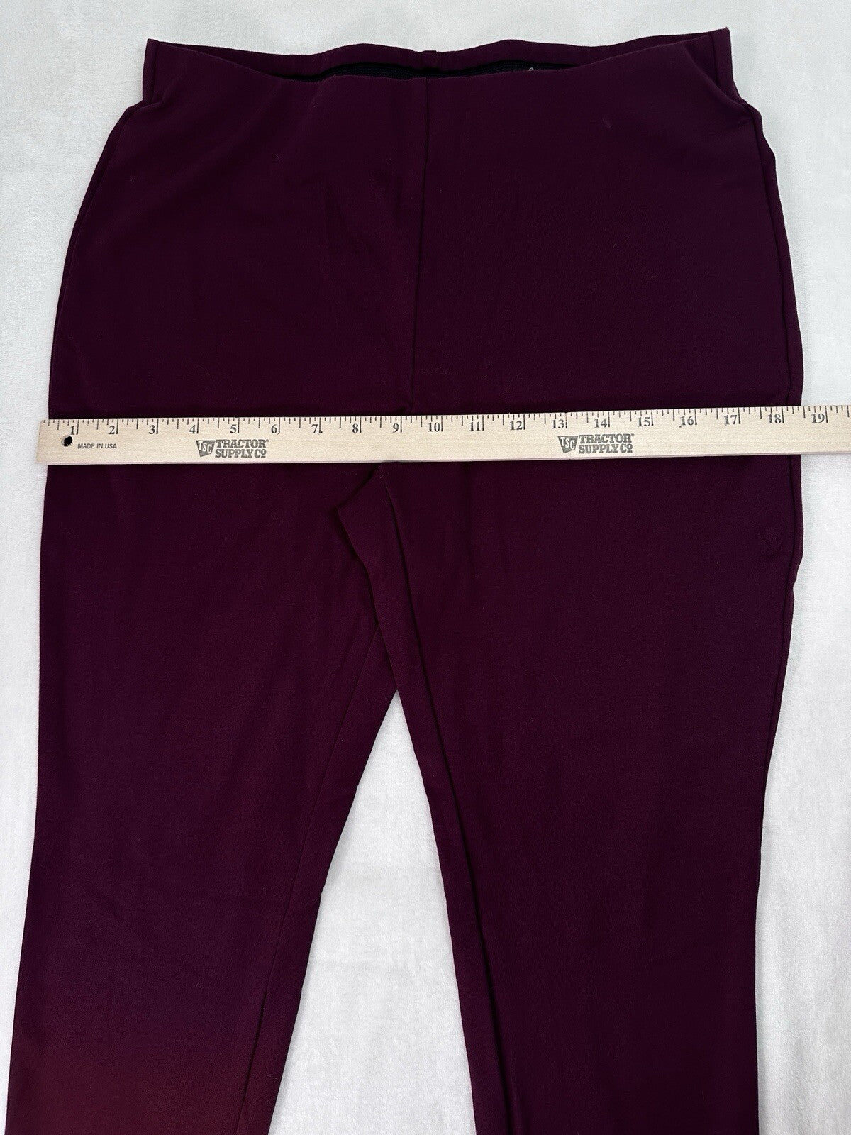 Chicos Size 1 Ponte Leggings Medium Burgundy Pull On Stretch Pants Womens