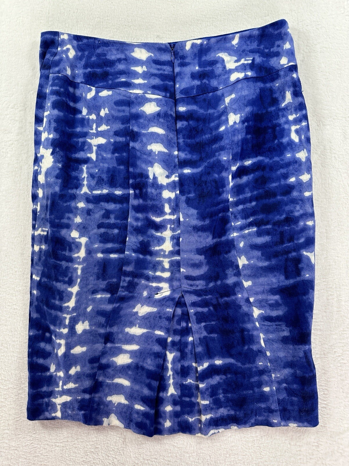 Eva Franco Anthropologie Skirt Size 6 Areca Blue Tie Dye Pencil Knee Length