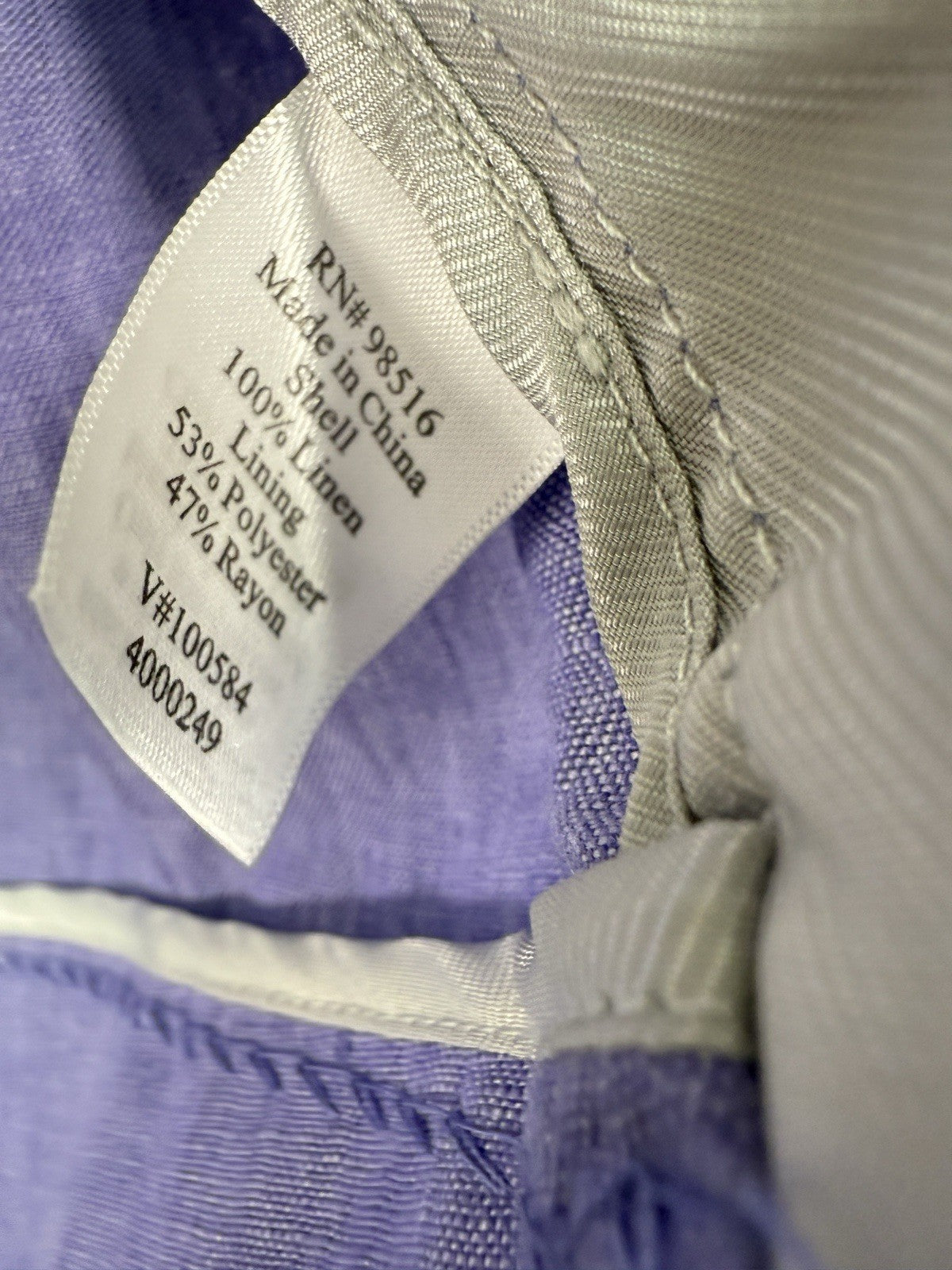 Coldwater Creek 100% Linen Jacket Size 8 Indigo Open Front Blazer Womens