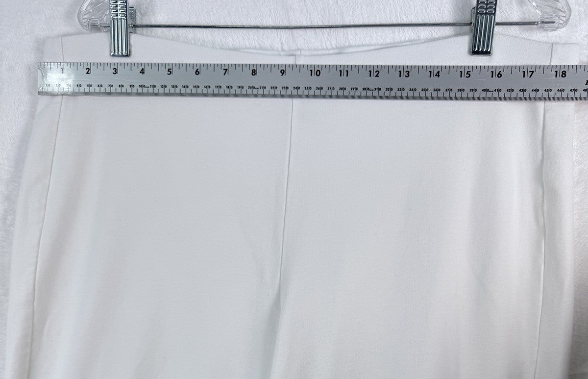 J Jill Pure Jill Large Cropped Pants White Slim Leg Knit Pull On Pima Womens