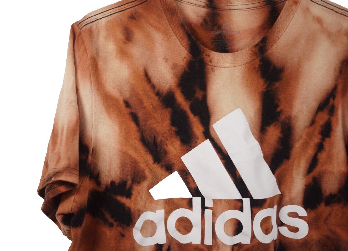 Custom Adidas Logo Short Sleeve T-Shirt Black Tie-Dye Men's Size XL Upcycled