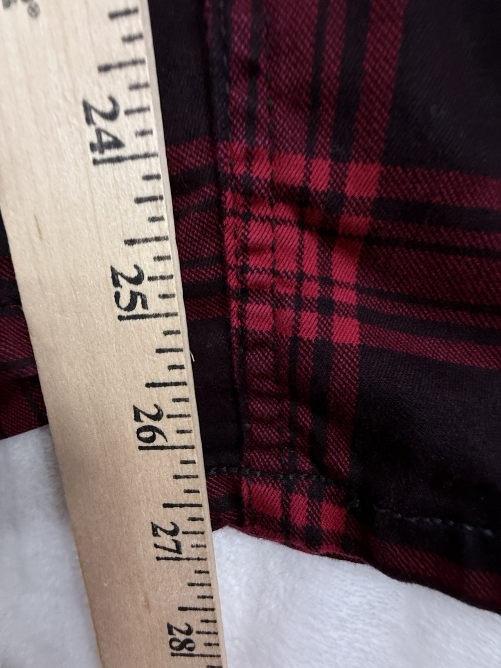 Hot Topic Black And Red Plaid Jeans HT Denim Pants Zippers Hi Rise Super Skinny