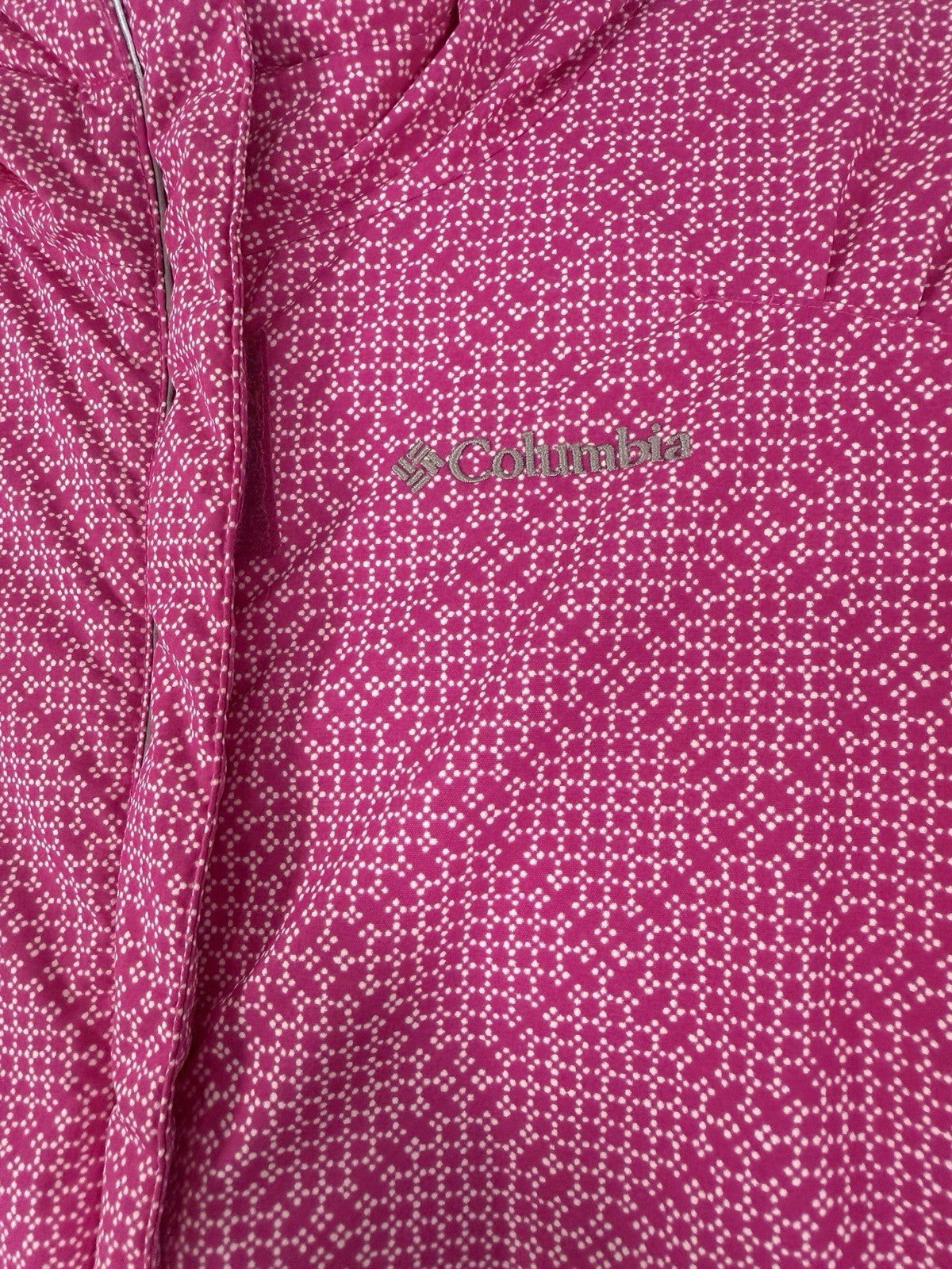 Columbia Jacket Girls 10 12 Large Kids Pink Winter Coat Puffer Hooded
