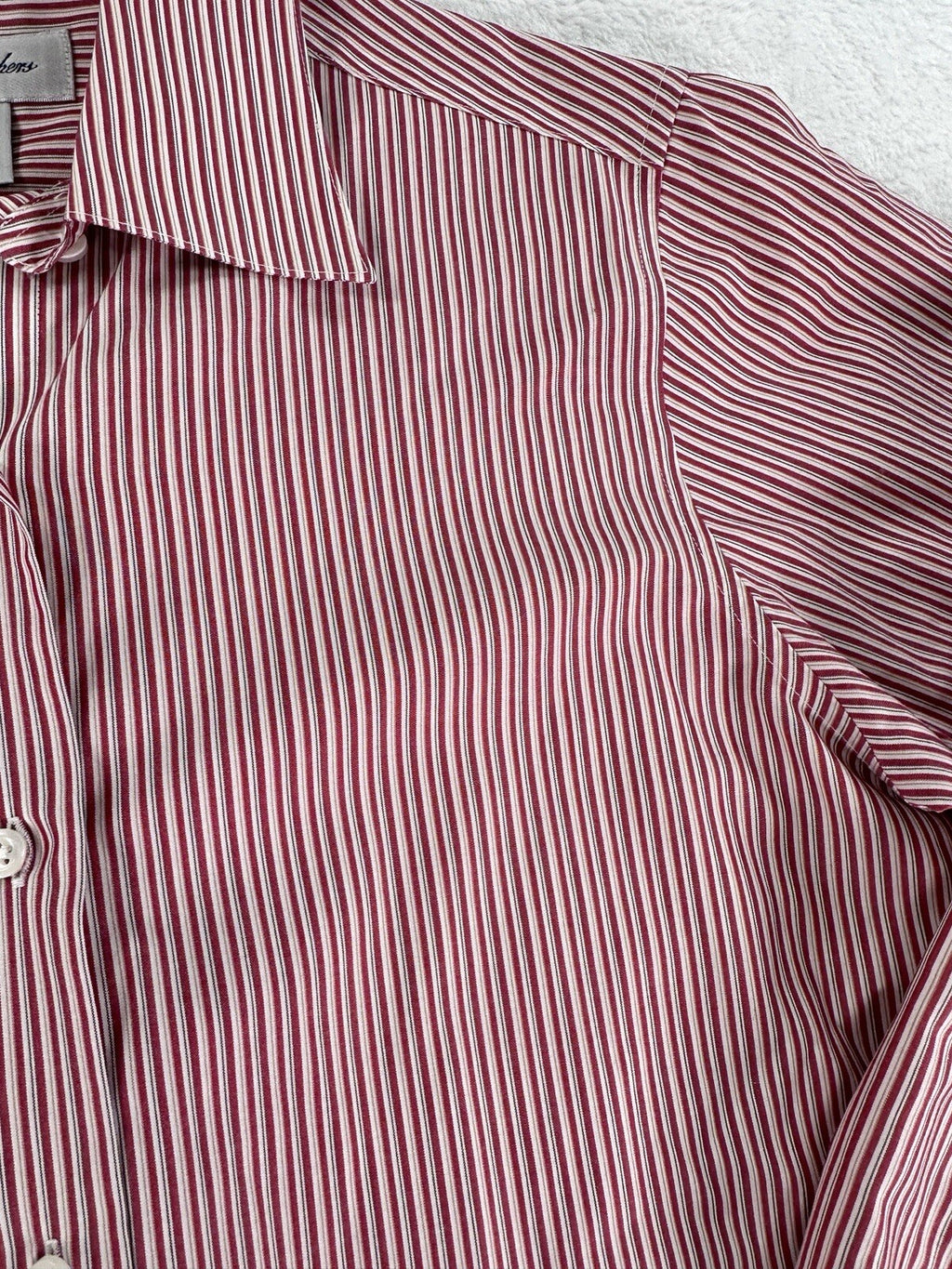 Brooks Brothers Shirt 2 Petite 2P Button Up Non Iron Striped White Red Womens