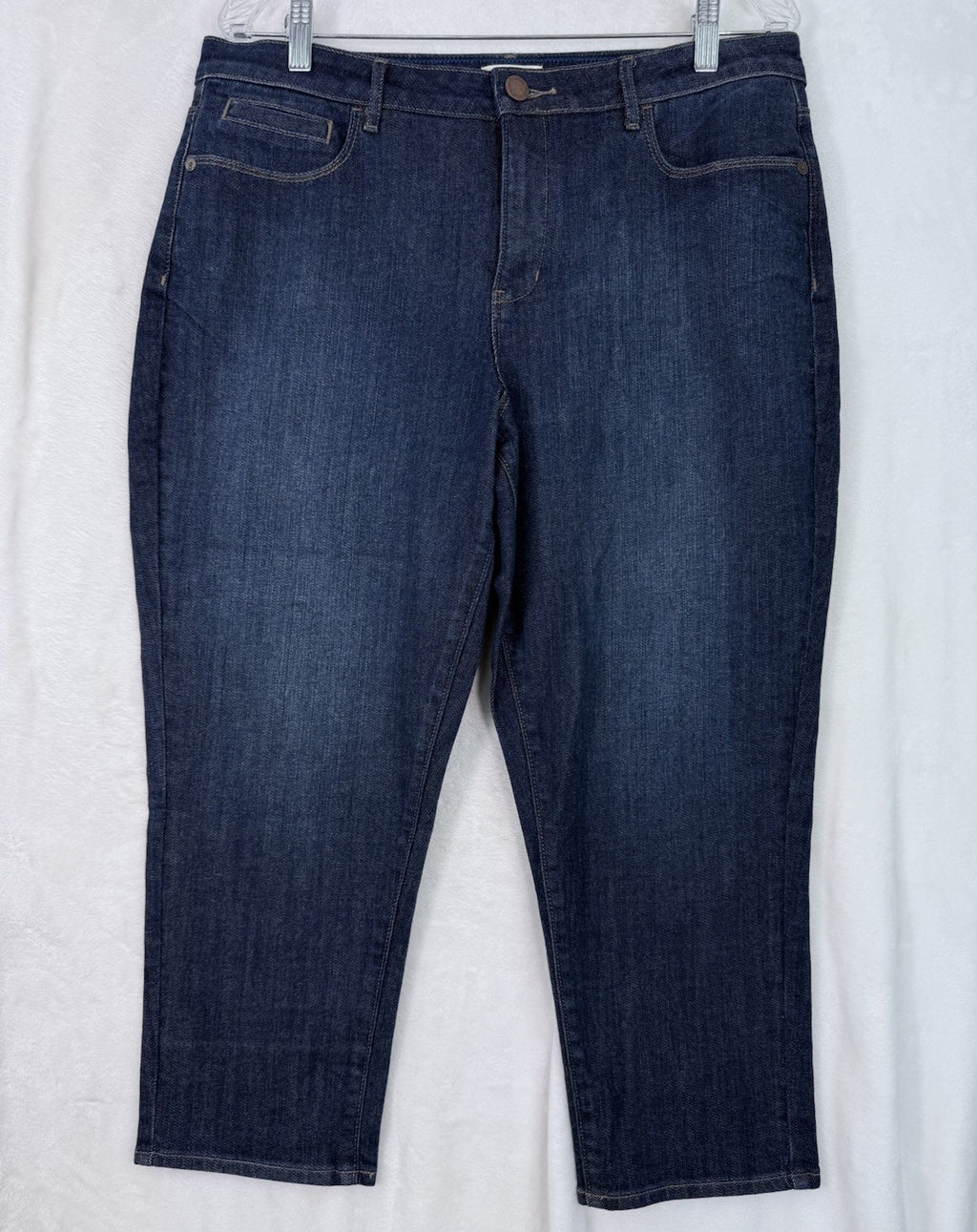 Coldwater Creek Jeans 14 Crop Dark Blue Cropped ShapeMe Denim Womens