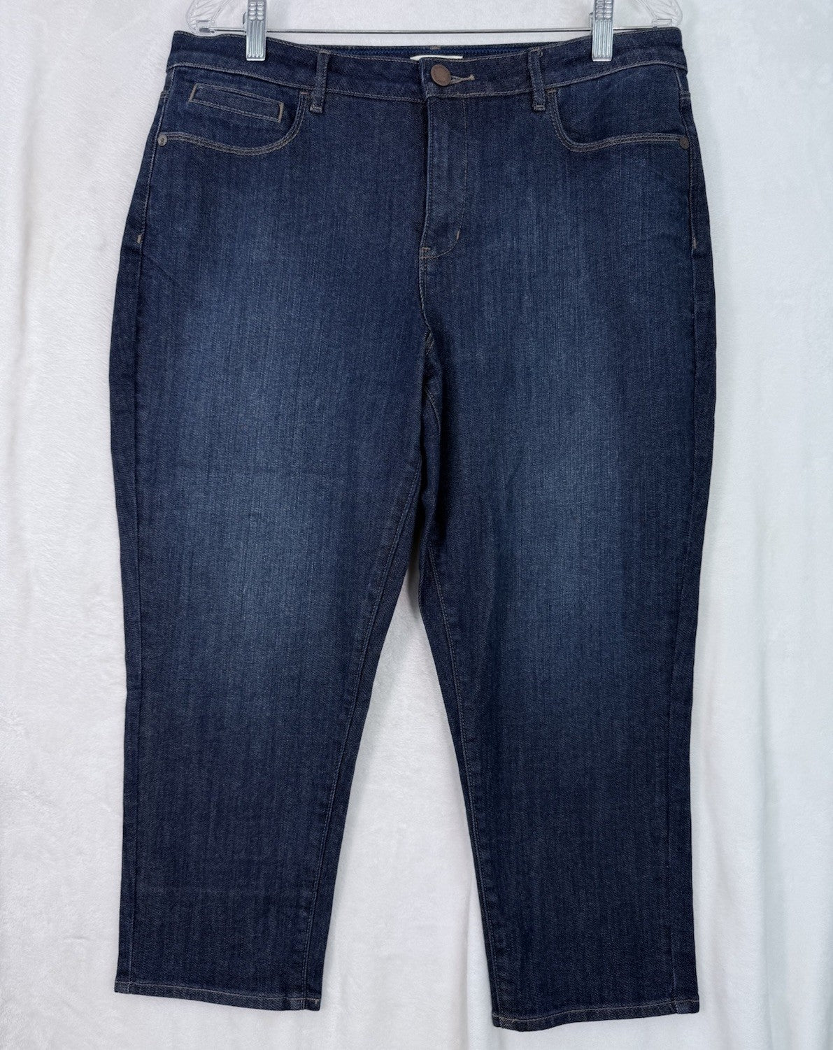 Coldwater Creek Jeans 14 Crop Dark Blue Cropped ShapeMe Denim Womens