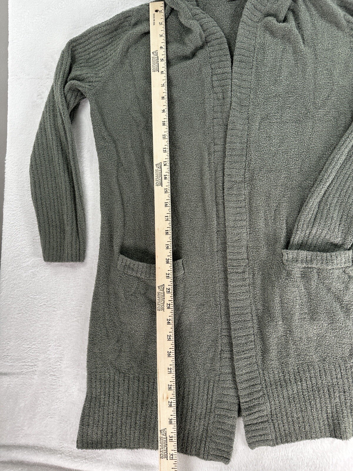 CozyChic Lite Long Weekend Cardi Small Sage Green Hooded Cardigan Open Front