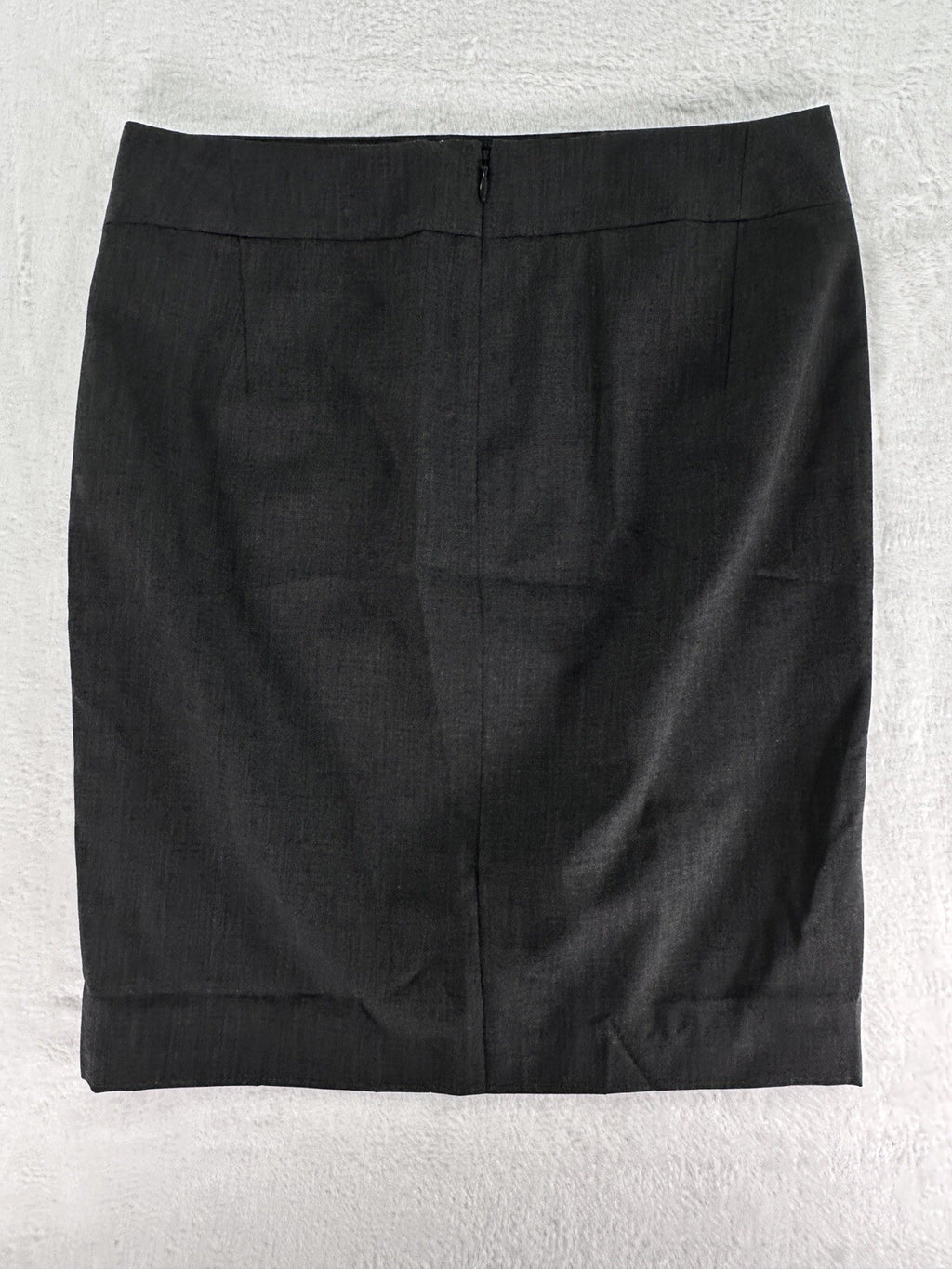 Ann Taylor Skirt 4 Summer Weight Wool Gray Pencil Read Zip Knee Length Lined