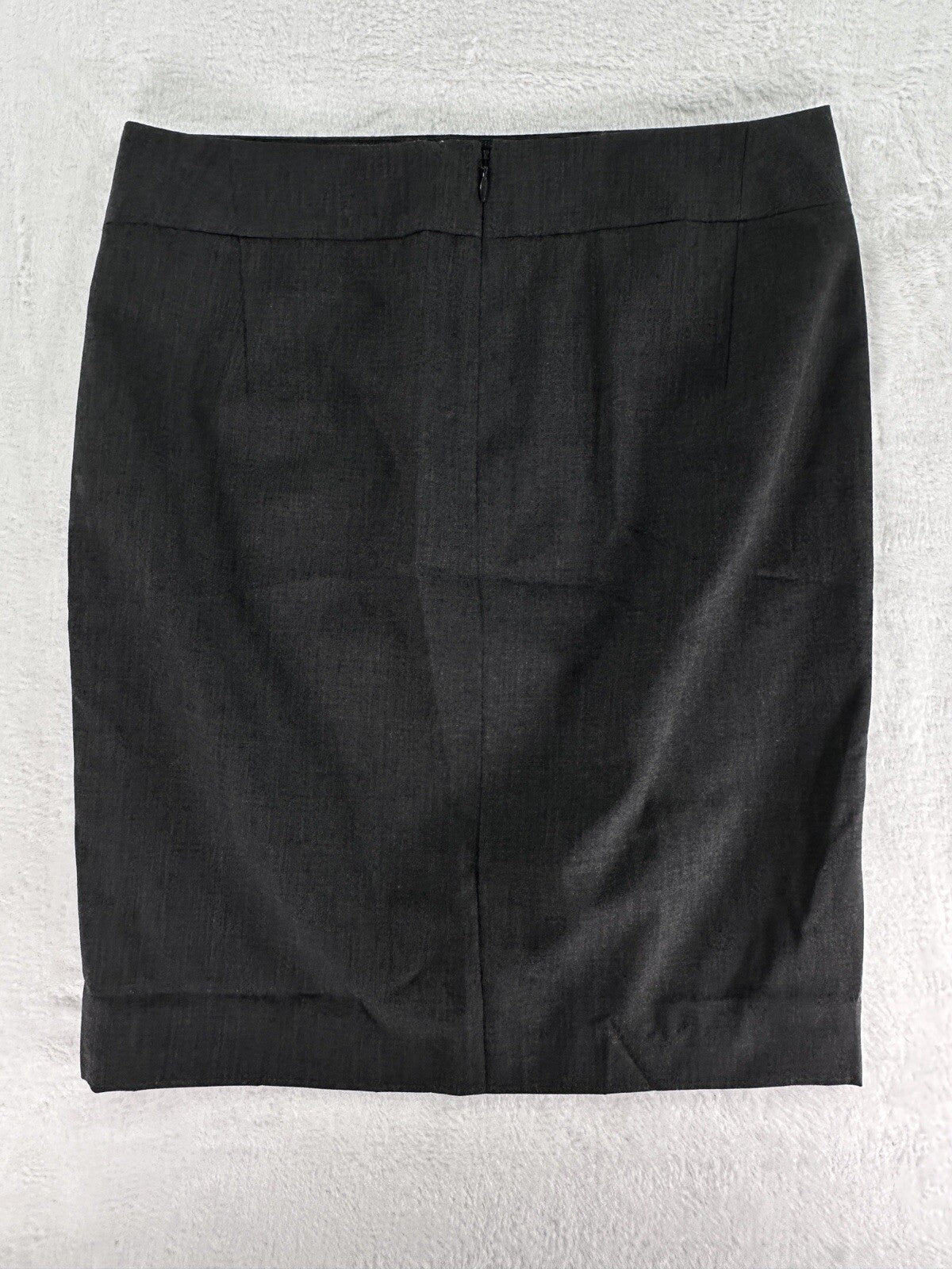 Ann Taylor Skirt 4 Summer Weight Wool Gray Pencil Read Zip Knee Length Lined
