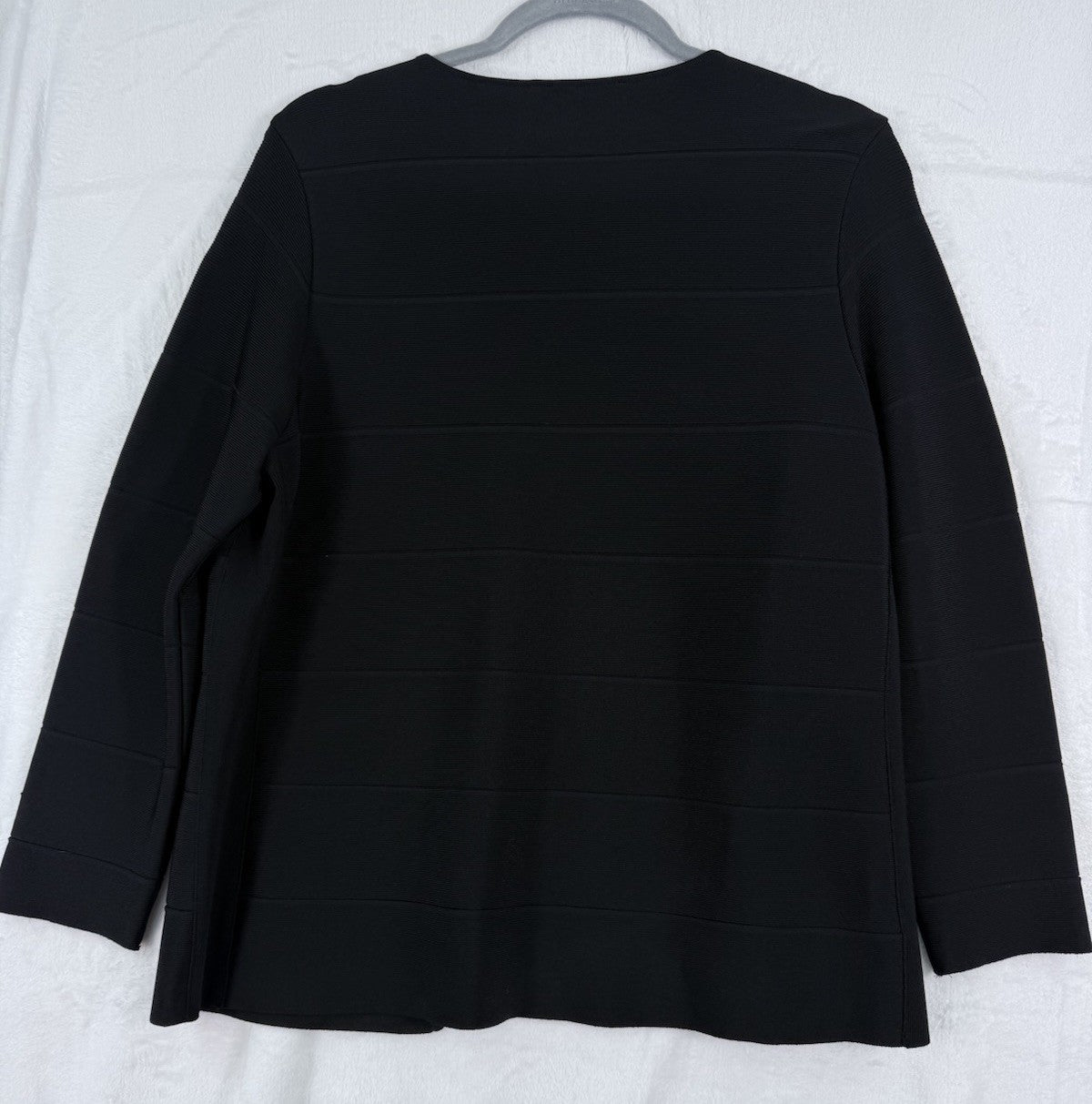 Calvin Klein Cardigan Sweater Black Large Petite Womens LP One Button Womens