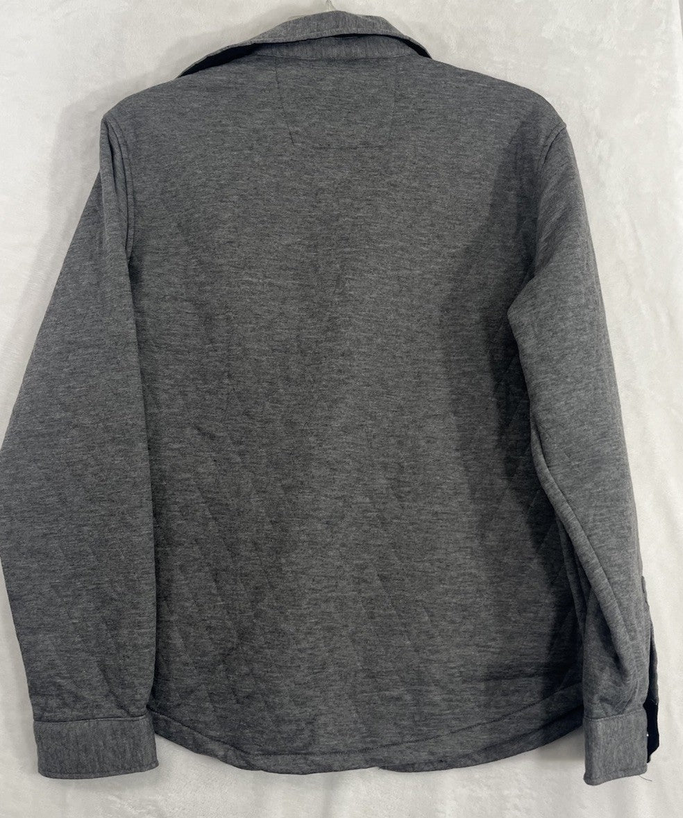 Horizon Outfitters Men’s Large Shirt Quilted Knit Long Sleeve Gray Snap Front