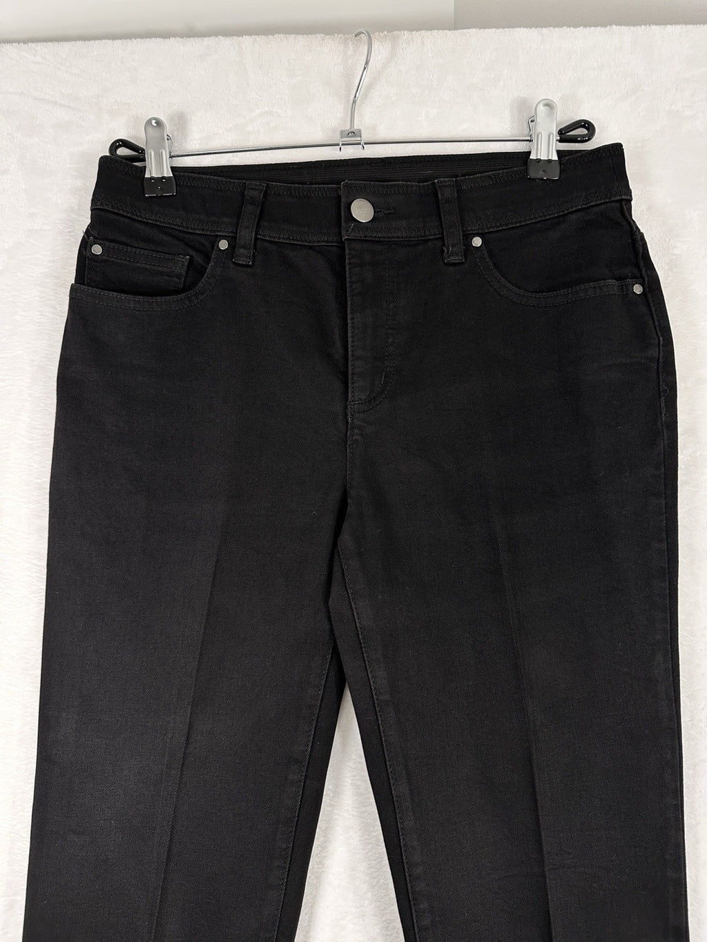 Chicos Fabulously Slimming 00 Short Jeans Black Denim Womens