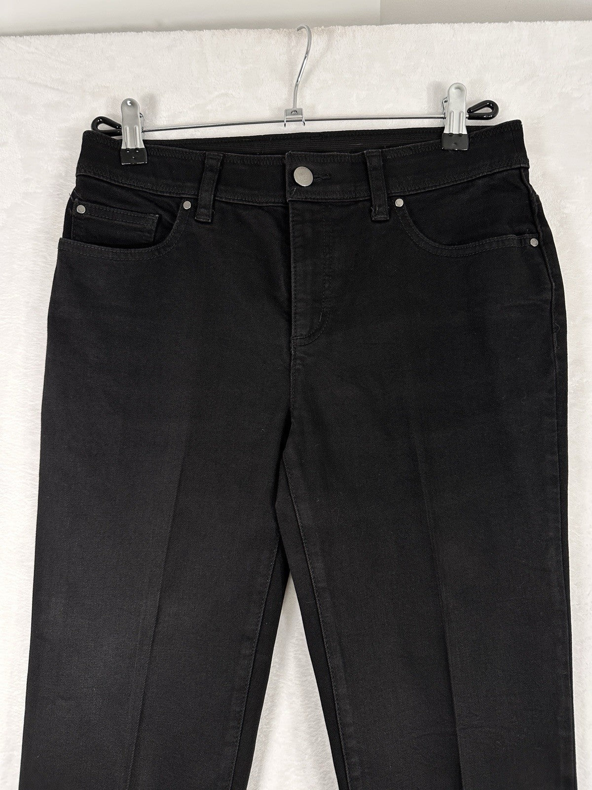 Chicos Fabulously Slimming 00 Short Jeans Black Denim Womens