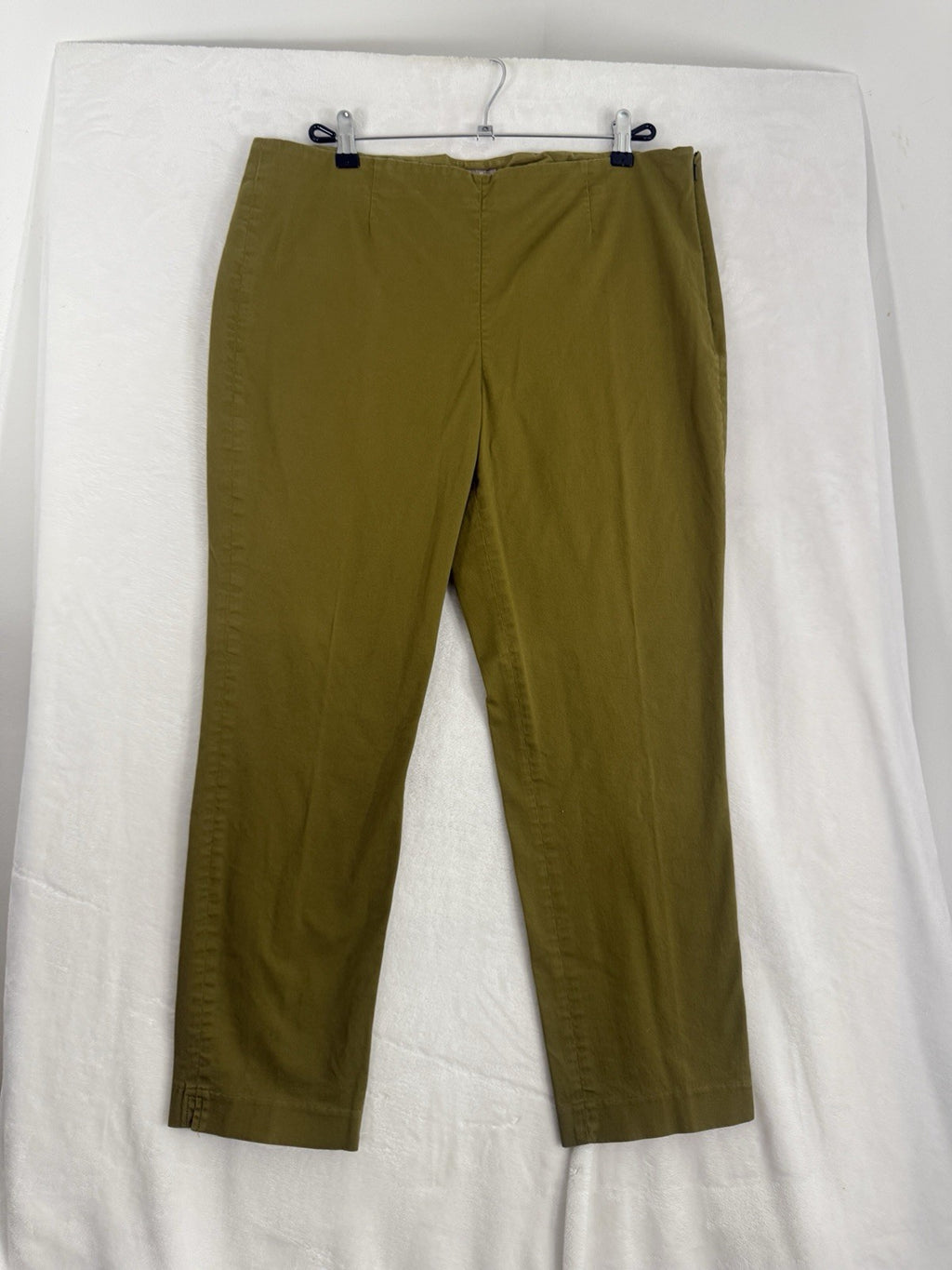 J Jill Pants 14 Green Cotton Stretch Side Zip Womens