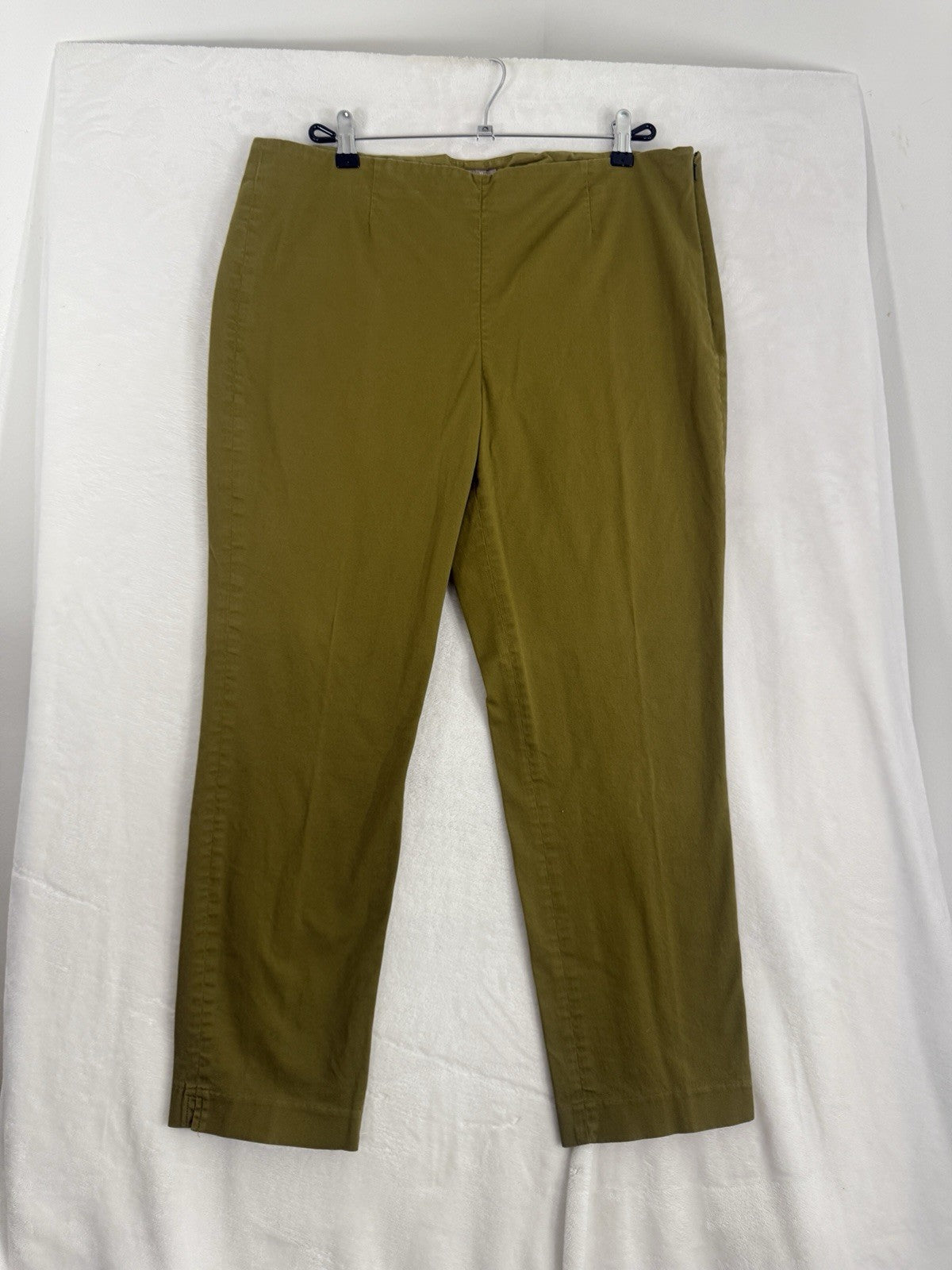 J Jill Pants 14 Green Cotton Stretch Side Zip Womens