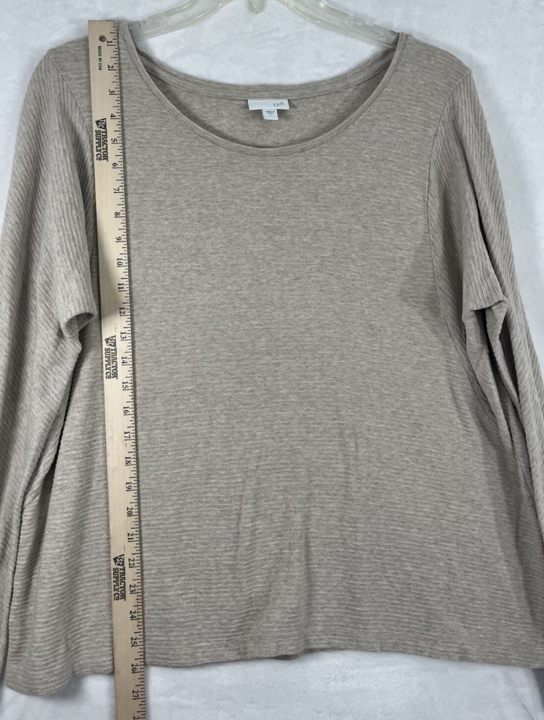 J Jill Large Top Womens Long Sleeve Beige 100% Cotton Knit Tops