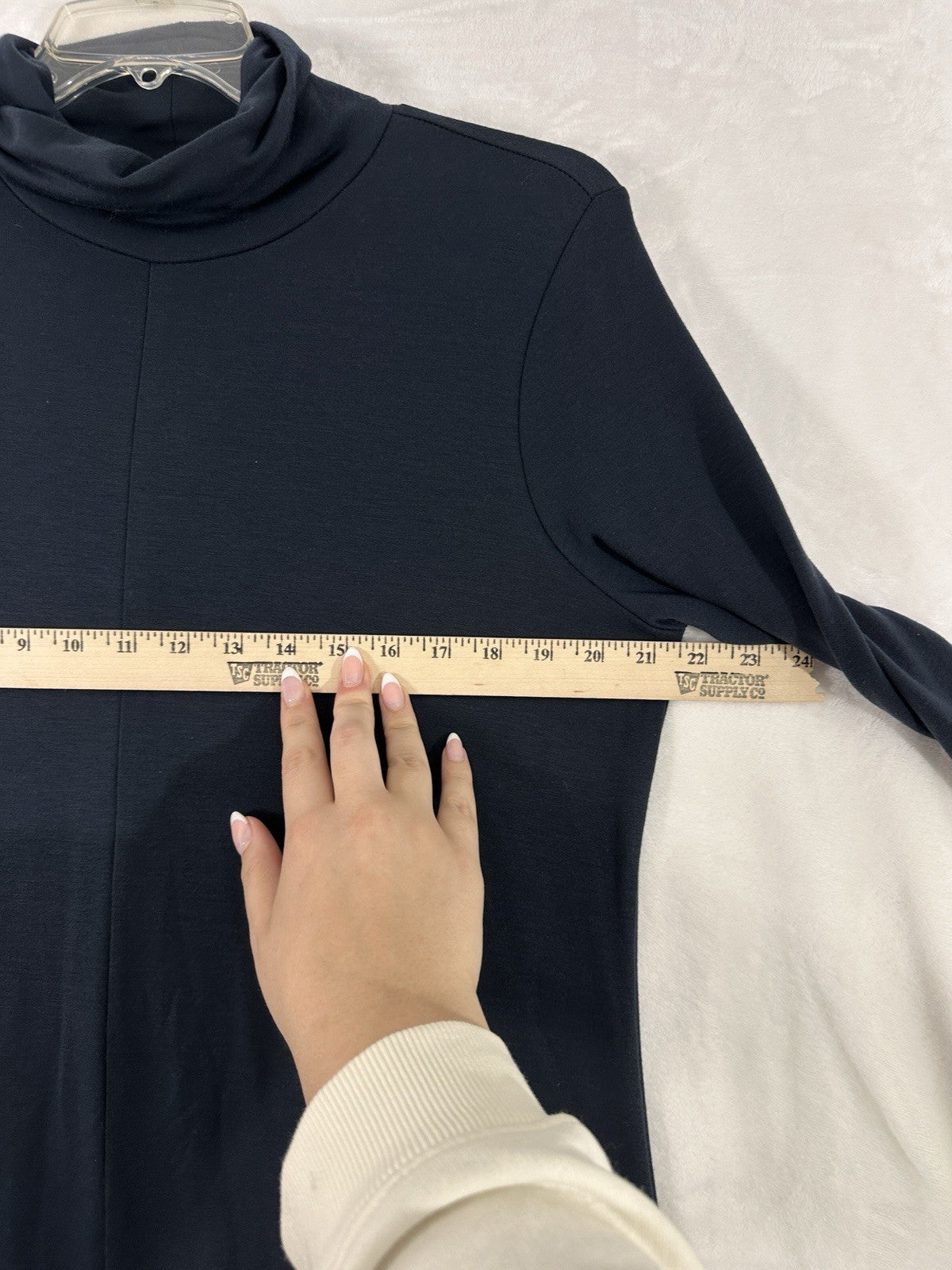 J Jill Pure Jill Luxe Tencel Dress Medium Long Sleeve Knit Turtleneck Maxi Black