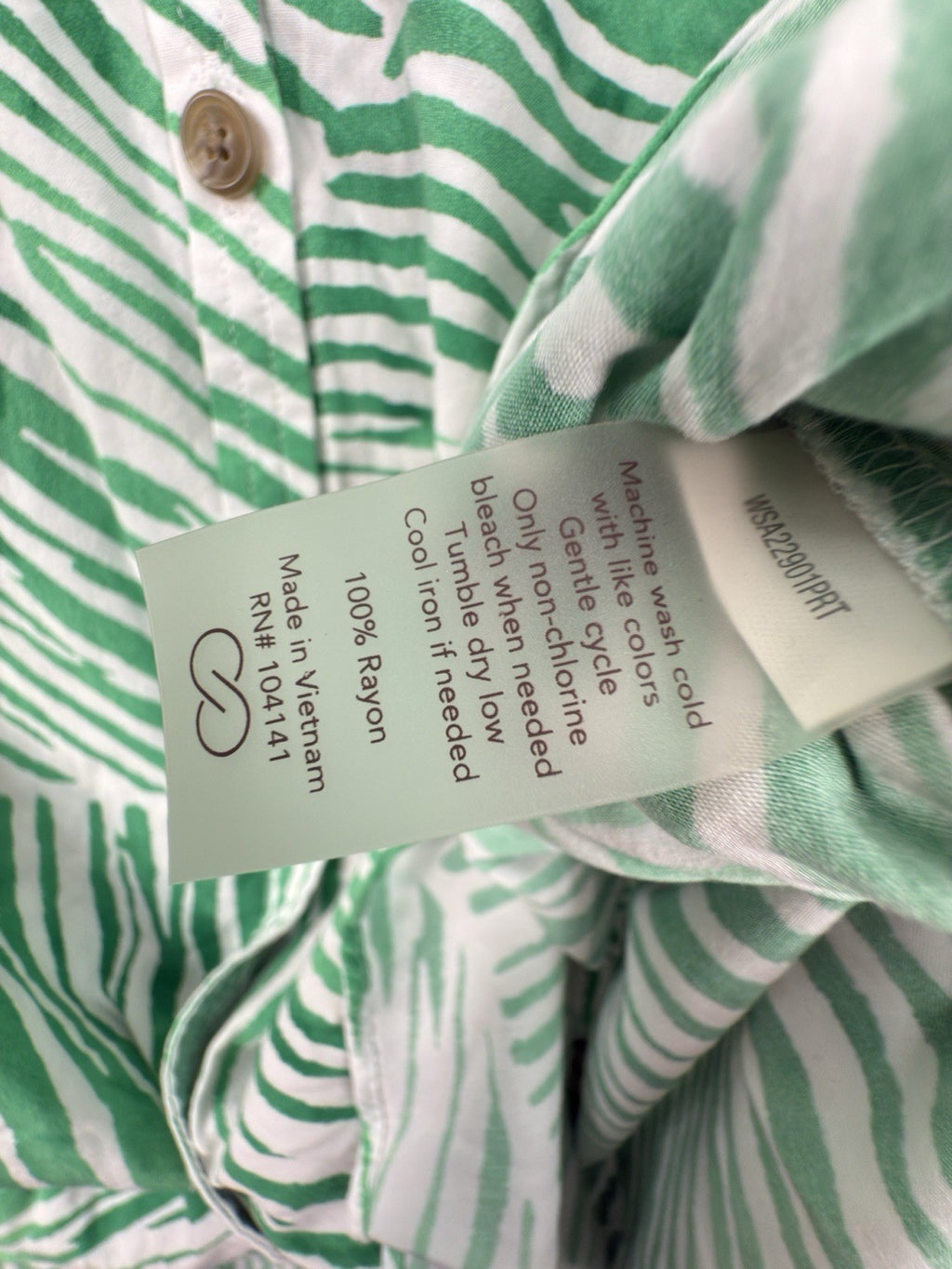 Calia By Carrie Underwood XL Top Long Sleeve Leaf Print Green Lightweight Womens