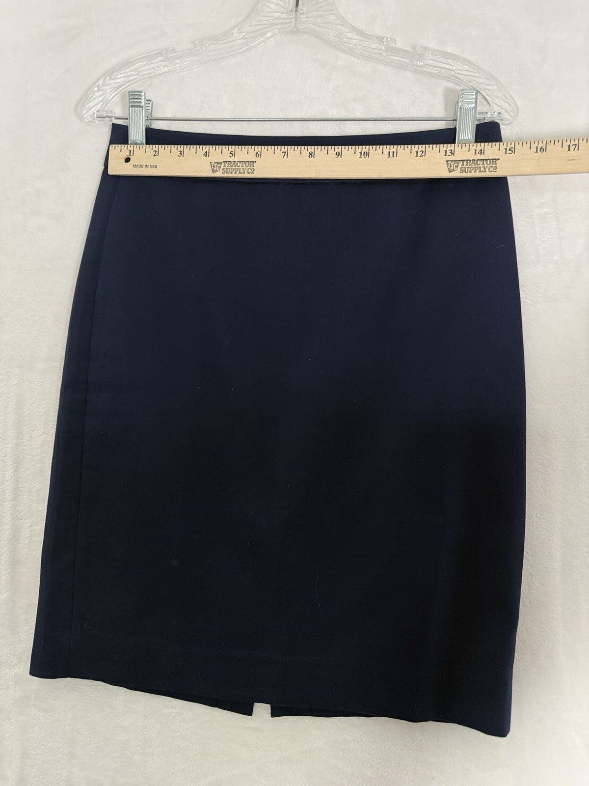 J Crew Pencil Skirt Size 0 Navy Blue 100% Cotton Knee Length Womens Preppy