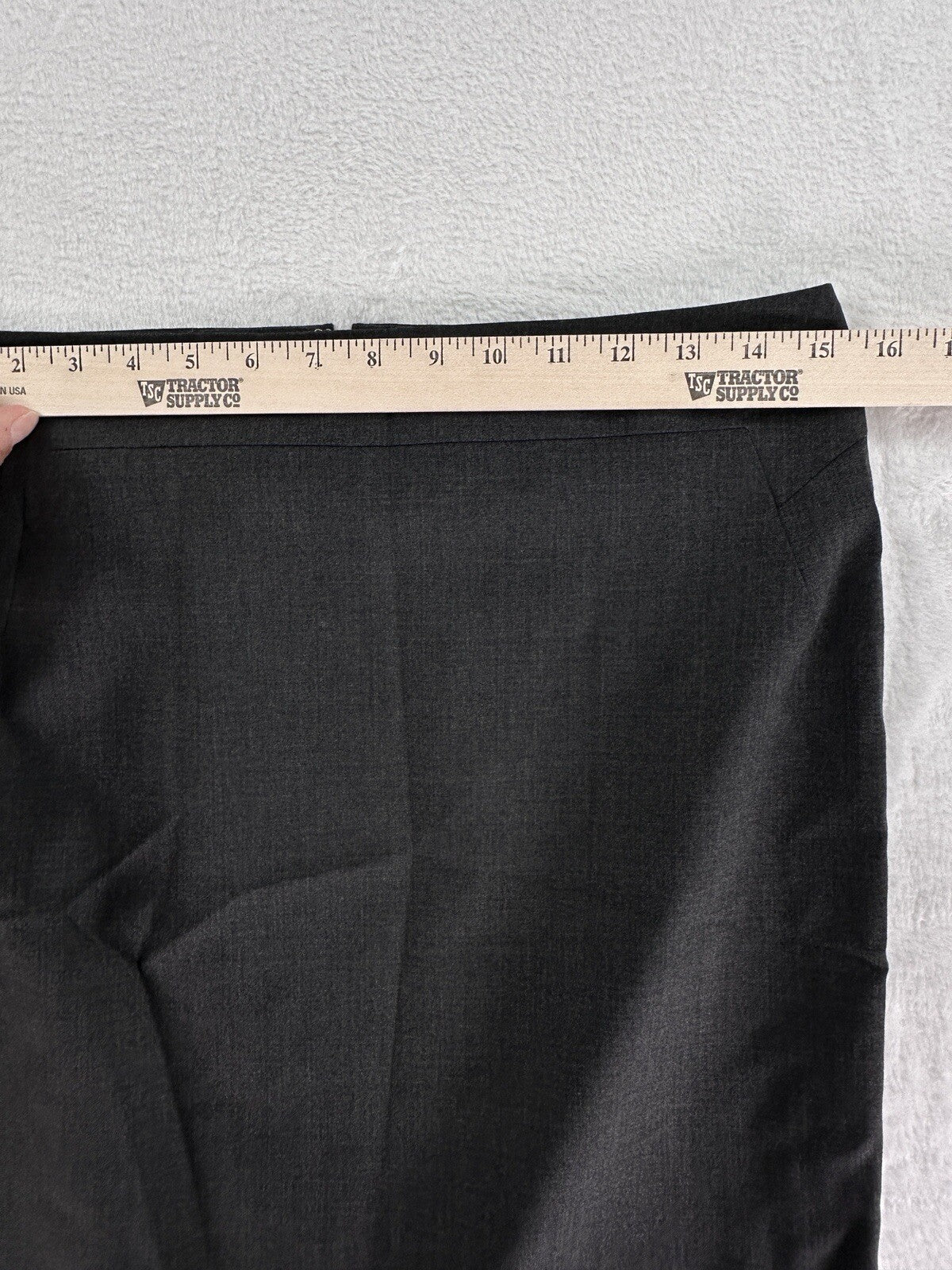 Ann Taylor Skirt 4 Summer Weight Wool Gray Pencil Read Zip Knee Length Lined