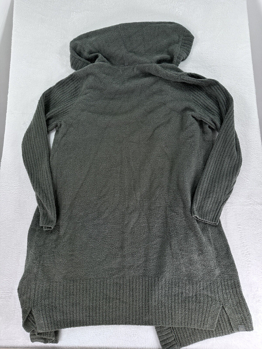 CozyChic Lite Long Weekend Cardi Small Sage Green Hooded Cardigan Open Front