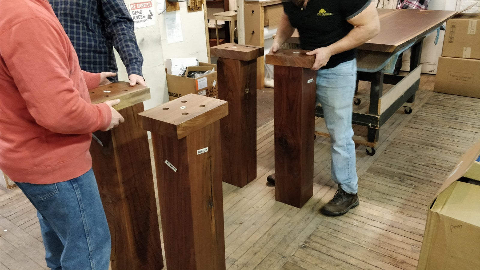 Custom Live Edge Walnut Bar Height Table - Nakashima Inspired Design