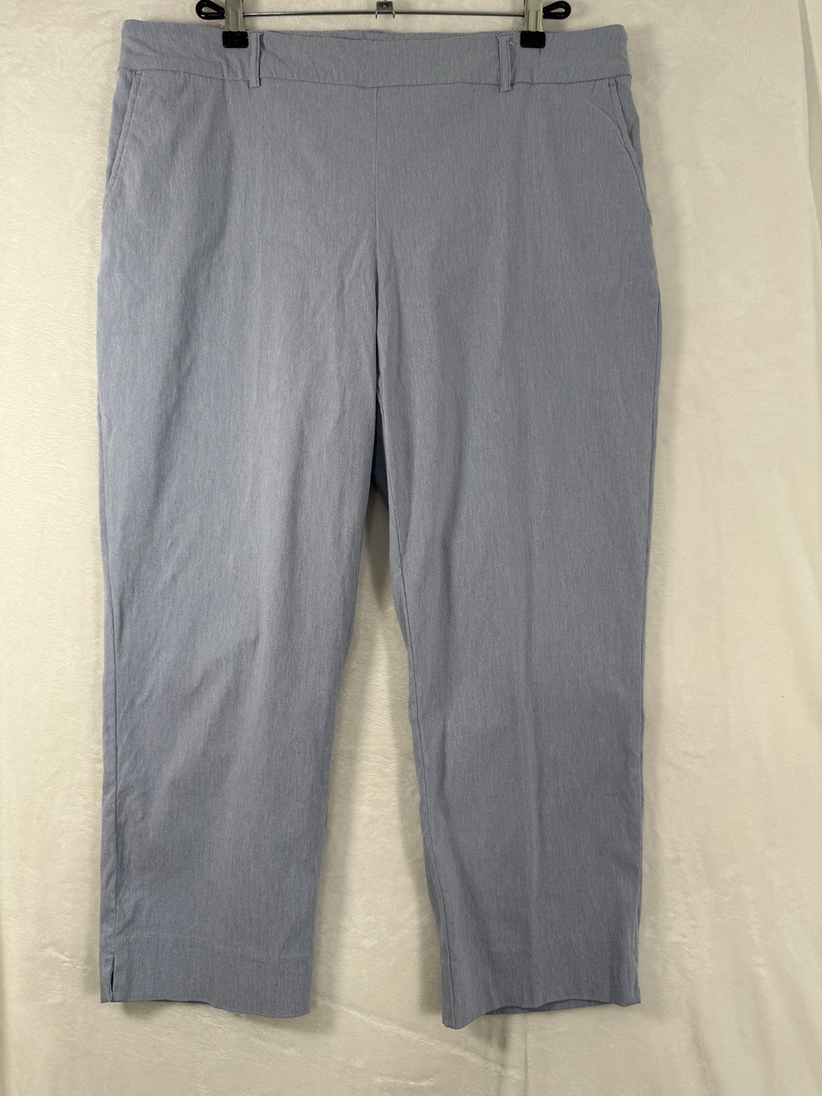 Hilary Radley Pull On Pants XL Blue Lightweight Cropped Crop Womens