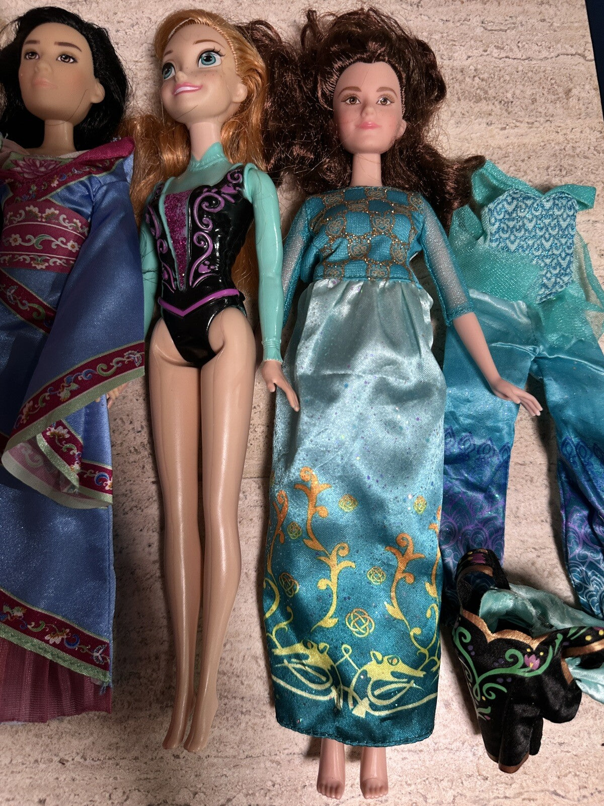 Disney Princess Dolls Set Lot Fashion Frozen Cinderella Mulan Brave