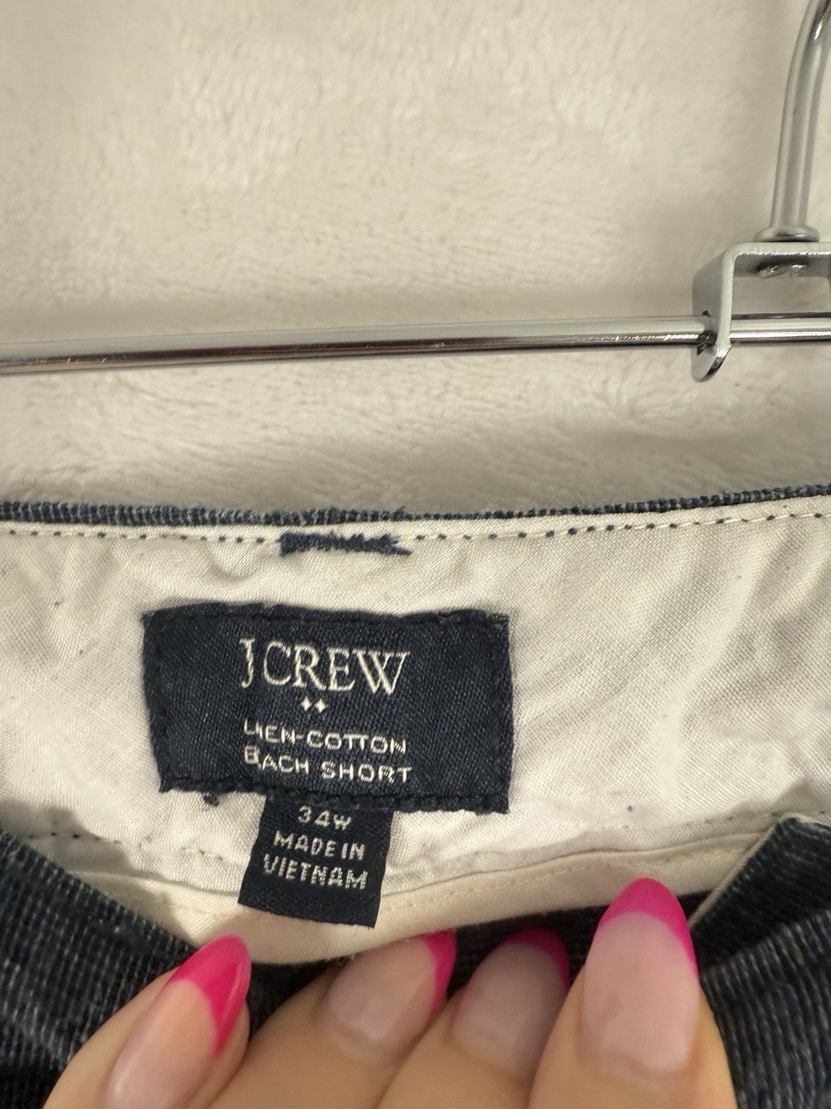 J Crew Linen Cotton Beach Shorts Mens 34 Blue Flat Front