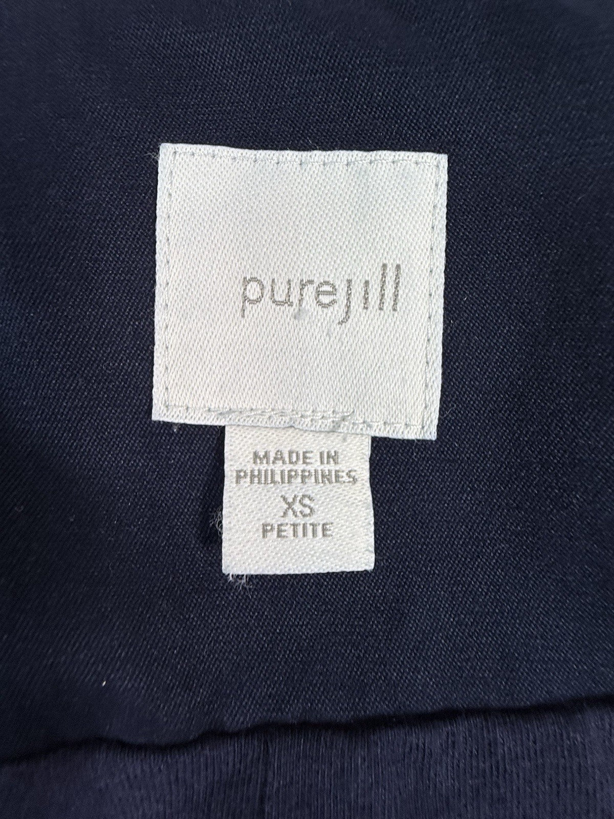 J Jill Jacket XS Petite Pure Jill Navy Blue Coat Hooded Full Zip Womens XSP