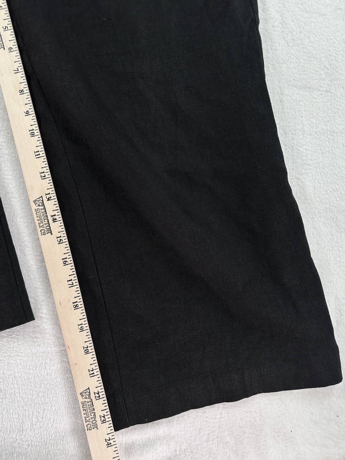 Chadwicks Of Boston Crop Pants 10 Black Linen Blend Lined Wide Leg