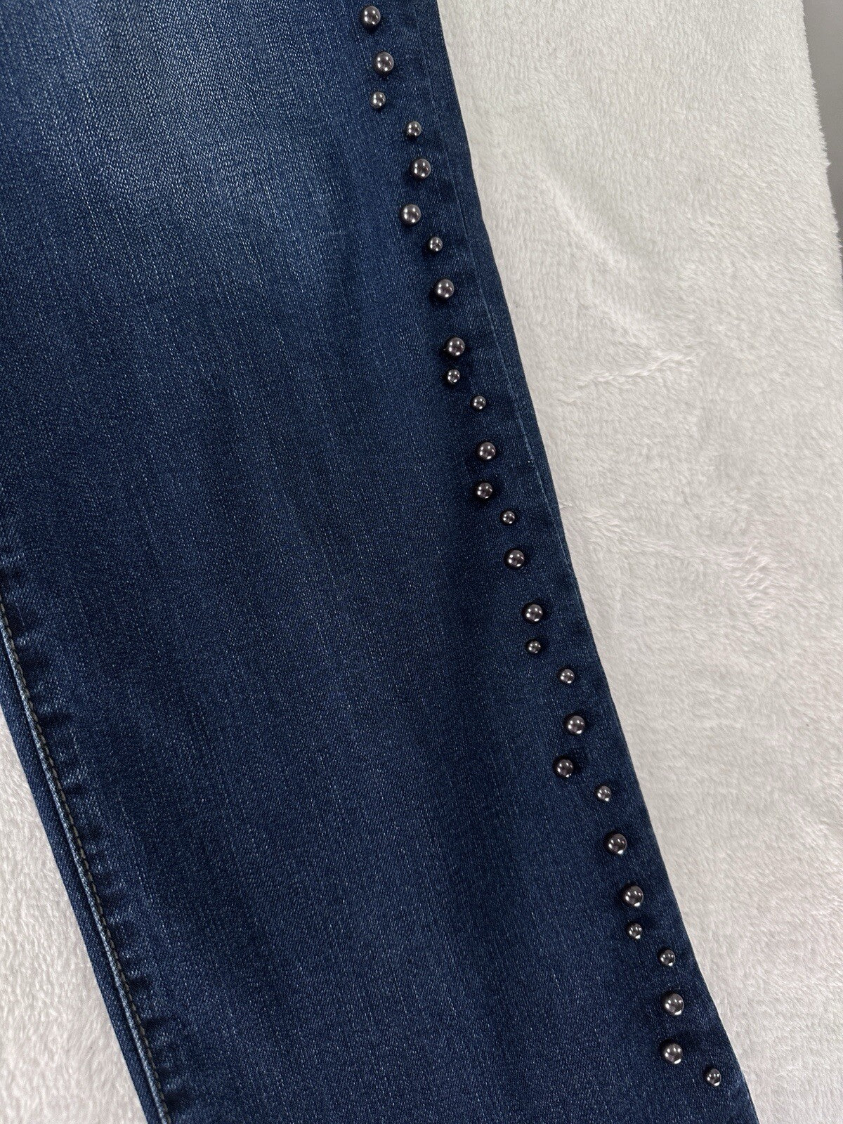 Charter Club Jeans 16 Lexington Straight Leg Faux Pearl Straight Dark Blue