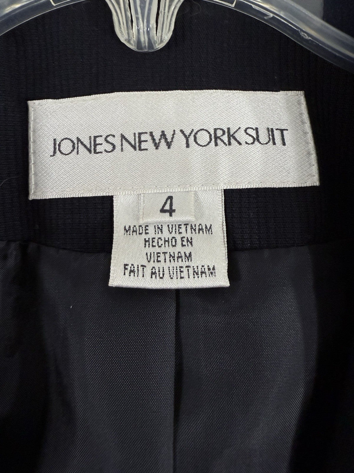 Jones New York Jacket 4 Black Blazer 1 Button Womens