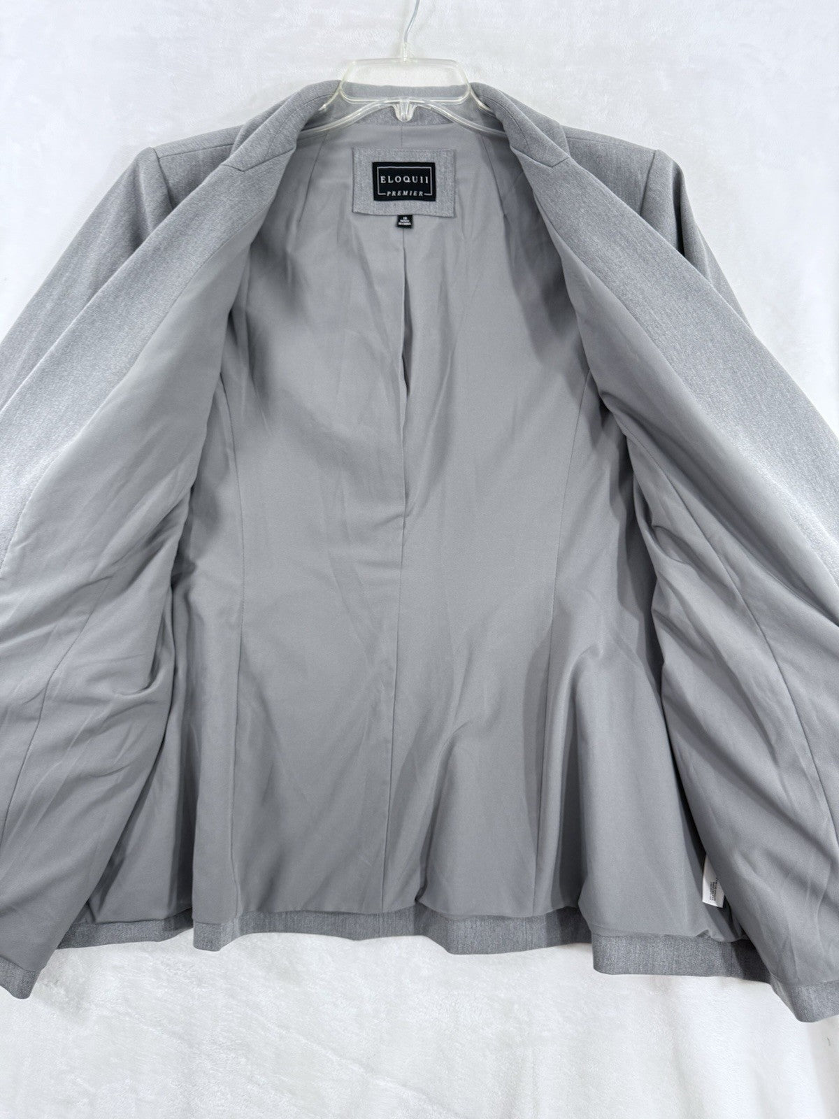 Eloquii 18 Premier Jacket Gray Blazer 1 Button Plus Size Womens