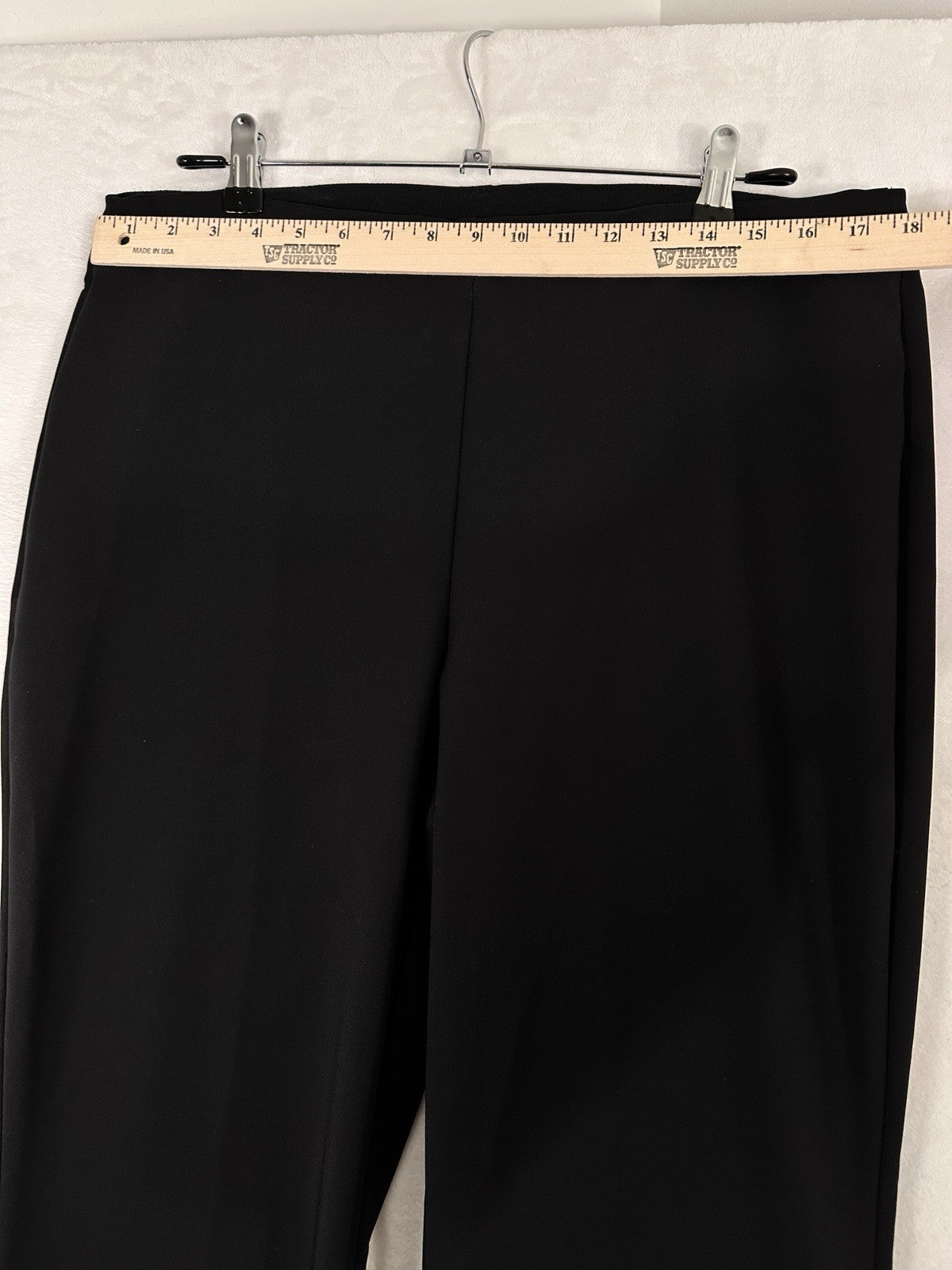 INC International concepts Pants 16 Womens Black Pull On Flare Silver Button