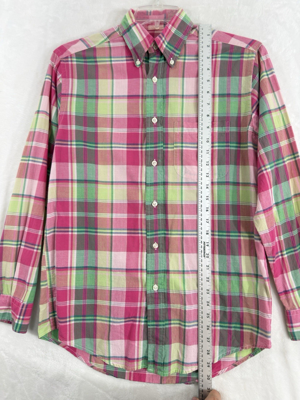 Brooks Brothers Original Polo Button Down Shirt Mens Small Plaid Long Sleeve