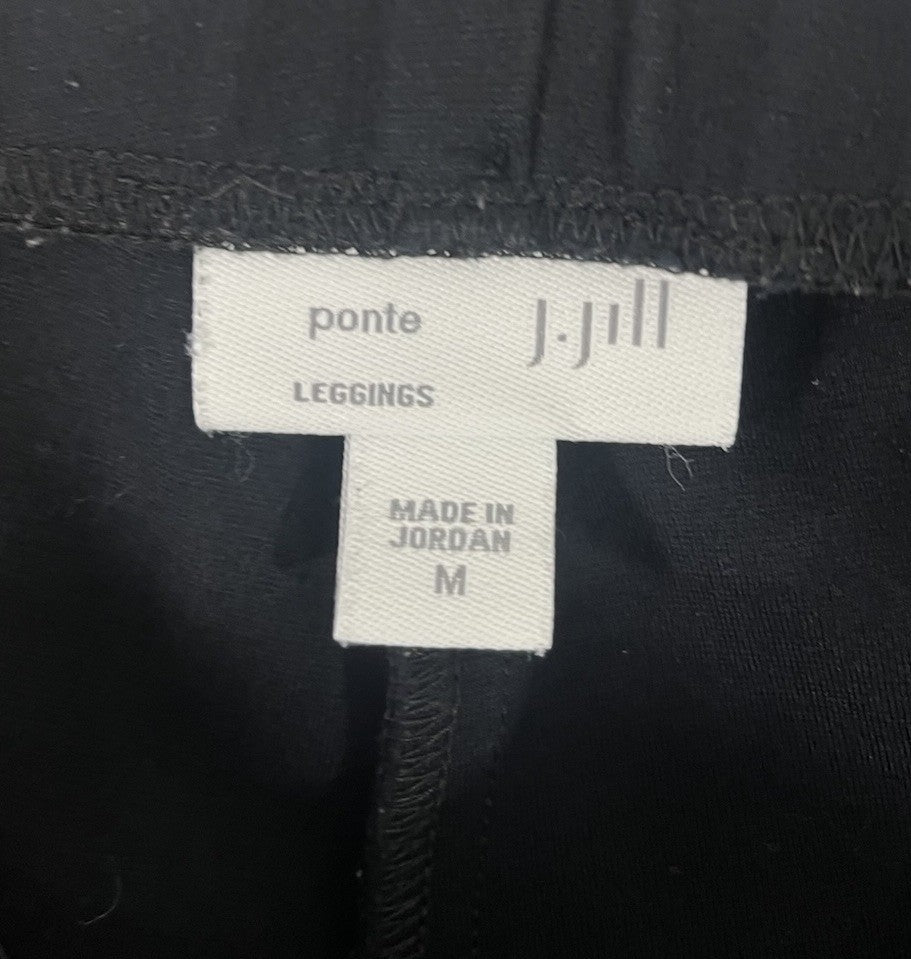 J Jill Ponte Leggings Medium Black Viscose Rayon Nylon Spandex Stretch Womens